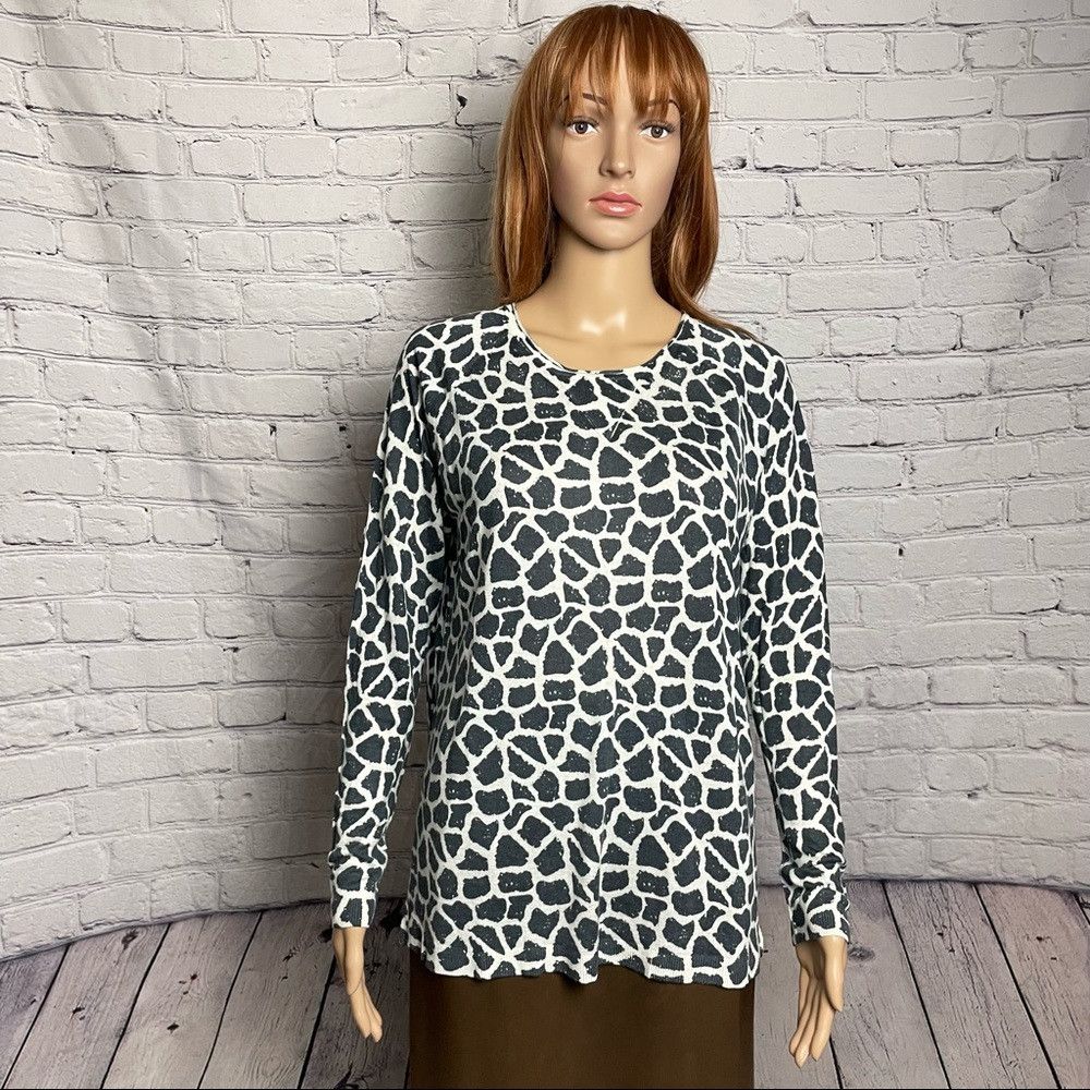 Other NWT New $235 Kokun Bamboo Cashmere Animal Print Crew Neck S Size L / US 10 / IT 46 - 1 Thumbnail