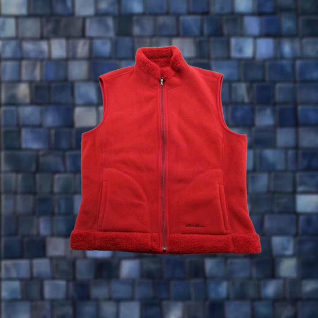 Eddie Bauer Eddie Bauer Red Fleece Faux Fur Full Zip Vest Reversible Women’s XL Outdoor Vest Womens Red Fleece Reversible Eddie Bauer XL Size XL / US 12-14 / IT 48-50 - 1 Thumbnail