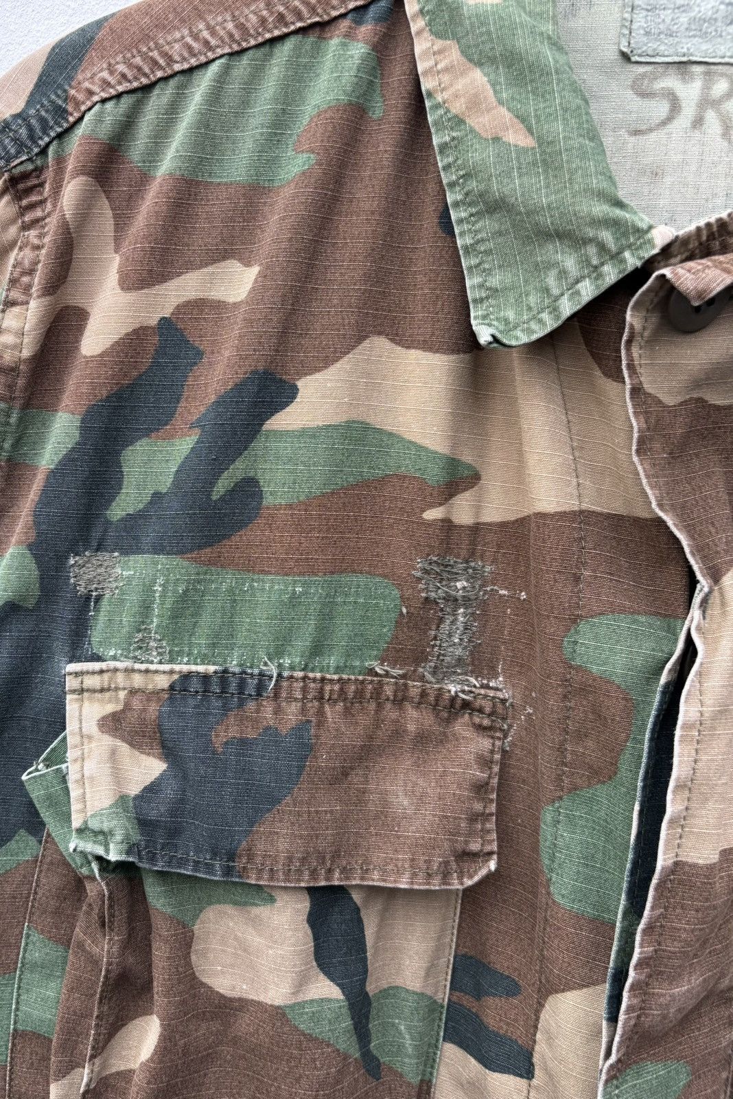 Vintage Vintage 80s US Military Camo Jacket Woodland Cotton Coat Size US S / EU 44-46 / 1 - 6 Thumbnail