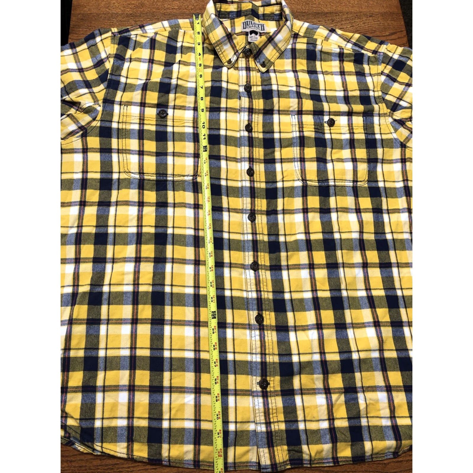 Vintage Duluth Flannel Shirt Mens 3XLT Yellow Blue Plaid Button-Up Chest 60in Workwear Outdoor Casual Size US XXL / EU 58 / 5 - 6 Thumbnail