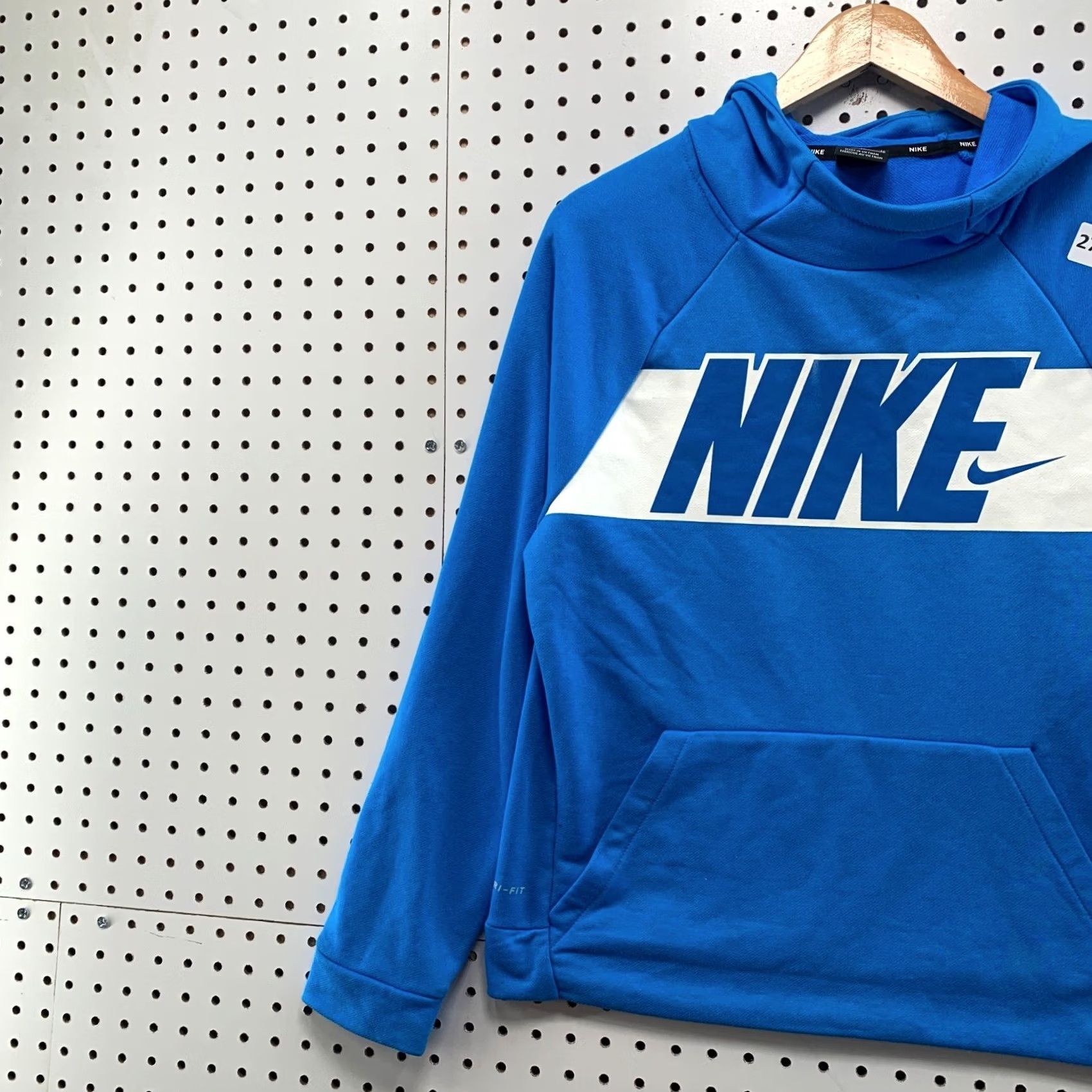 Nike Nike Hooded Sweatshirt Blue White Swoosh Spell Out Womens XL Hoodie 20.5x23.5 Size XL / US 12-14 / IT 48-50 - 3 Thumbnail