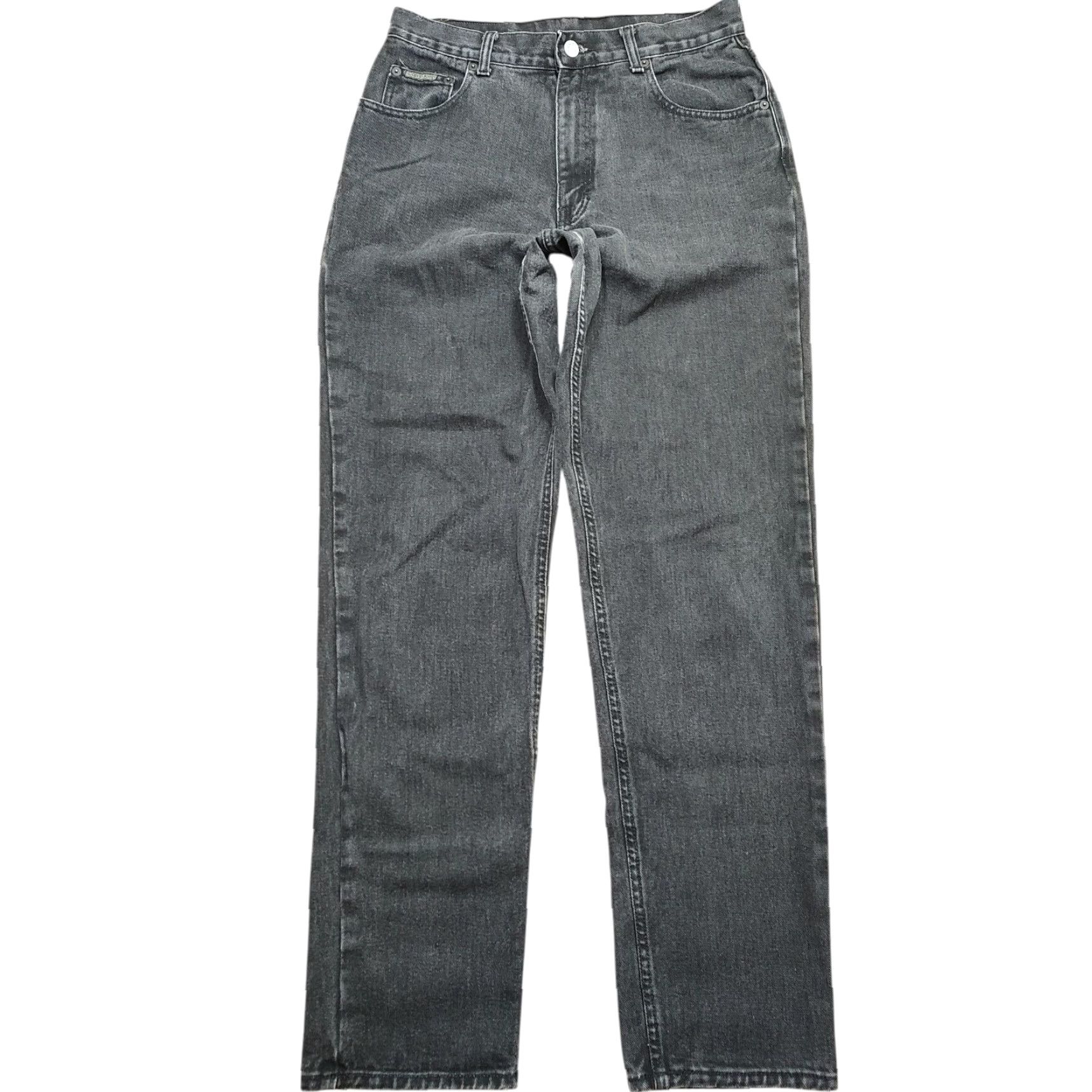 Calvin Klein VINTAGE Calvin Klein USA Made Jeans Mens 30x33 Black Denim 5-Pocket Straight Zip Calv in Easy Fit 80s 90s Retro Designer Size US 30 / EU 46 - 2 Thumbnail