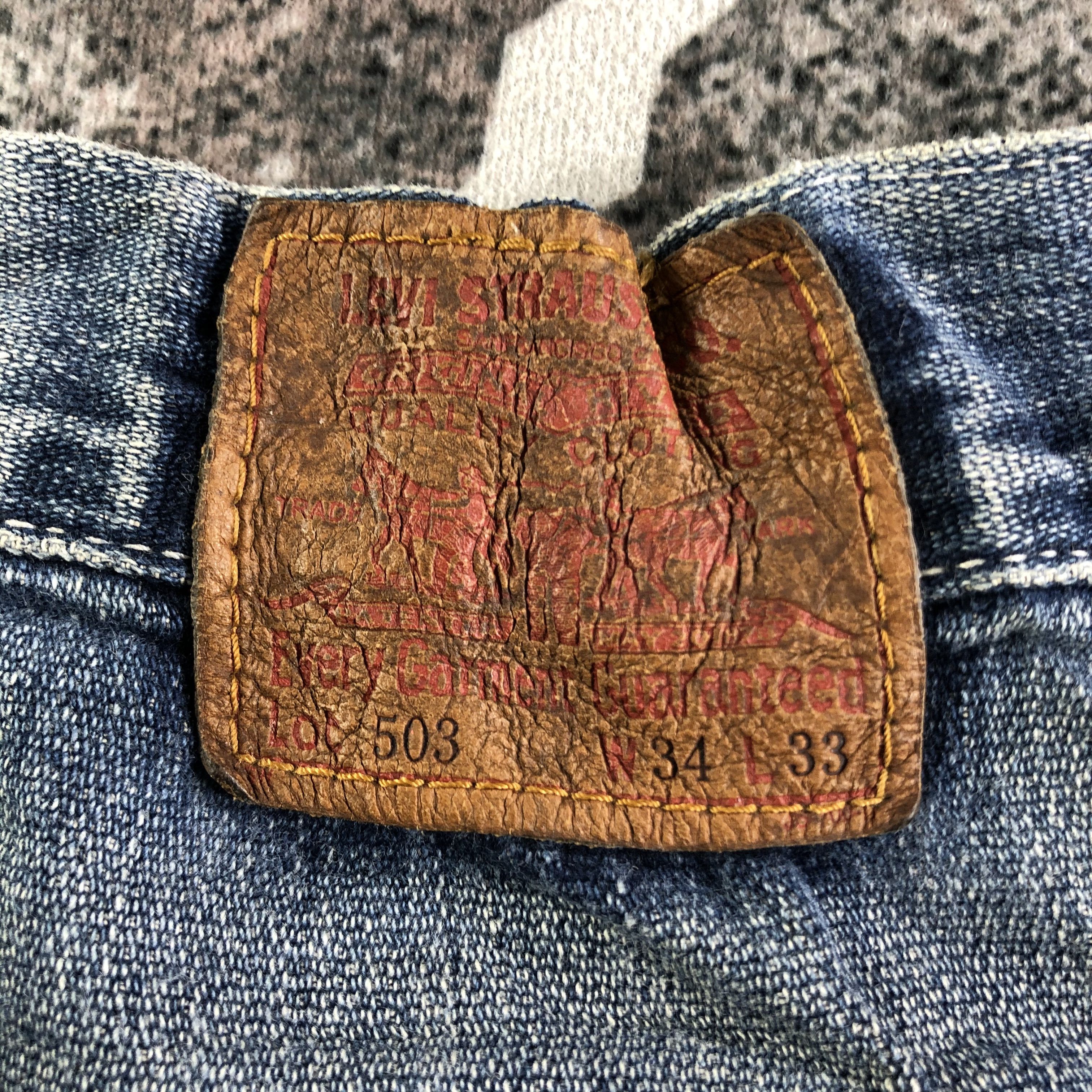Levi's Vintage Levis 503 Cargo Denim Ripped Jeans KJ3077 Size US 34 / EU 50 - 5 Thumbnail