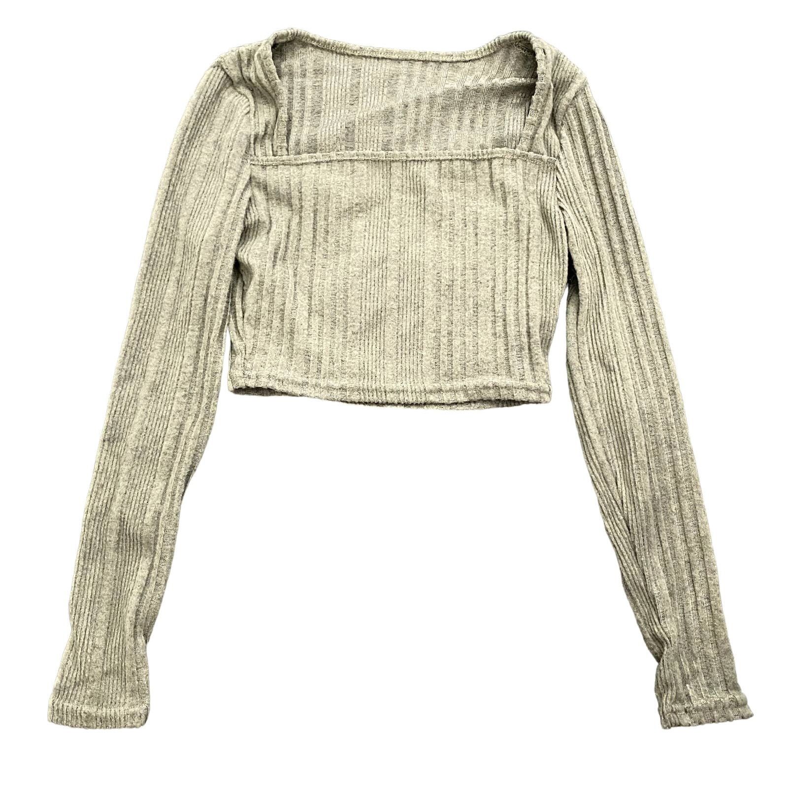 Shein Long Sleeve Crop Top in Green, Size XS Size XS / US 0-2 / IT 36-38 - 1 Thumbnail