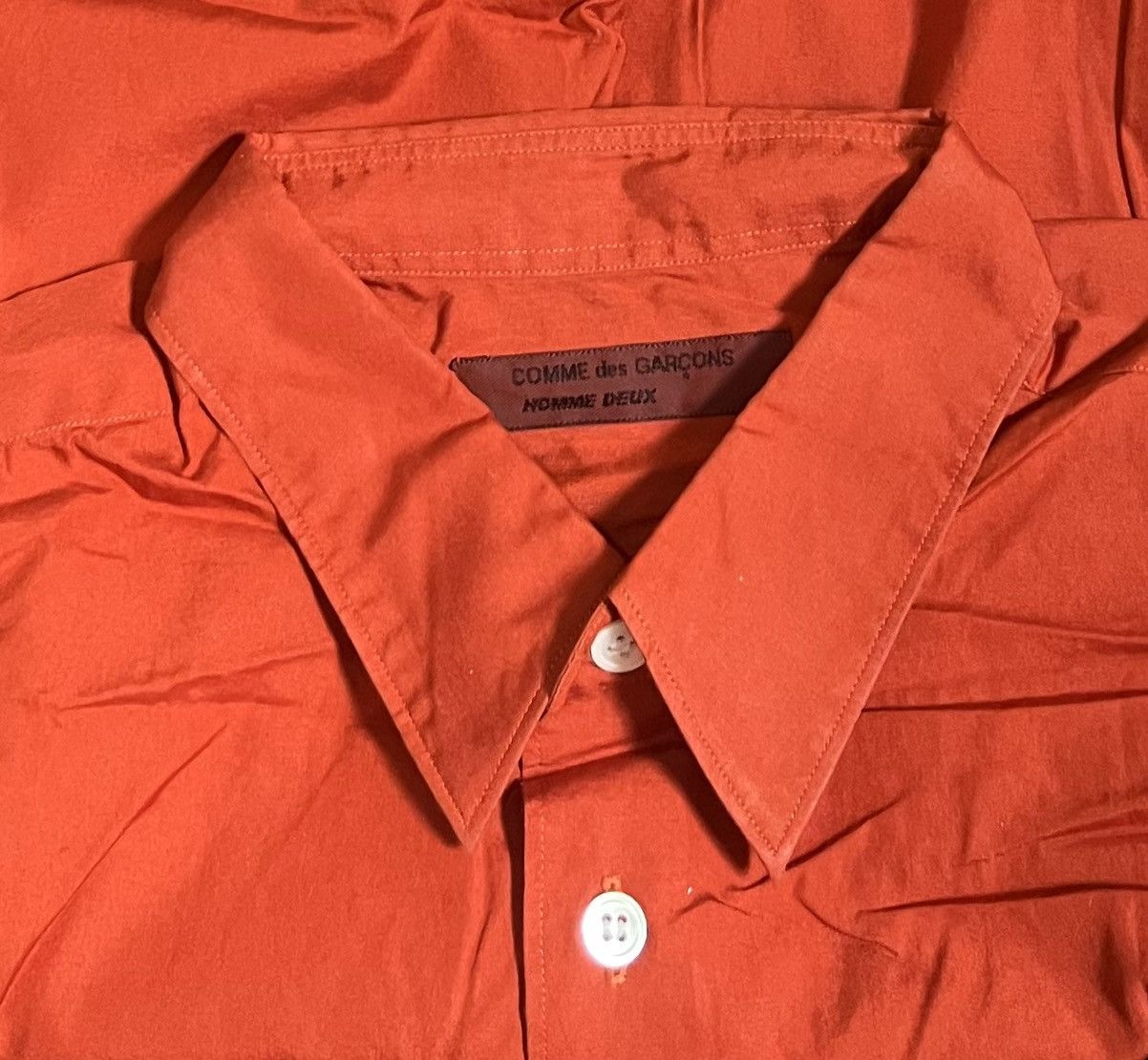 Comme des Garcons Cdg homme deux orange button up shirt Size US XL / EU 56 / 4 - 3 Thumbnail