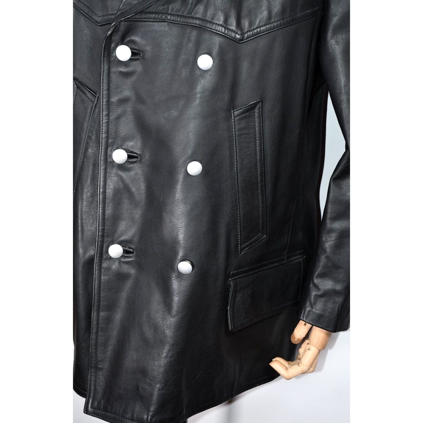 Vintage VTG Germany Police Leather Motorcycle Jacket size 52 Mens Jacket Black 1980s) Size US L / EU 52-54 / 3 - 5 Thumbnail