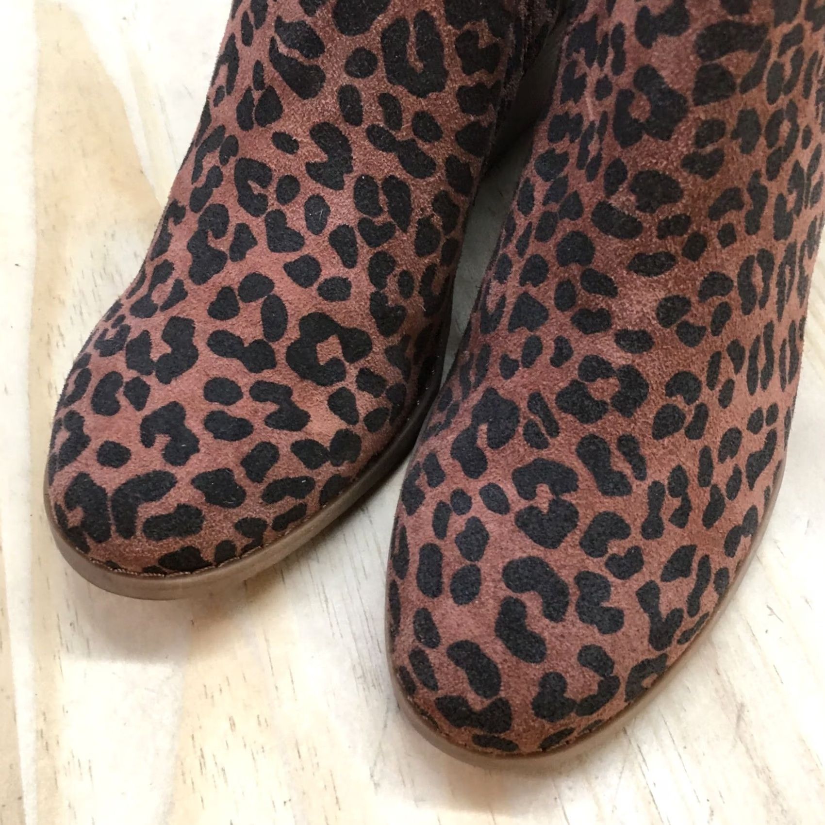 Toms Toms Boots Womens 6.5 Kallie Bootie Brown Leopard Print Ankle Top Wedge 10017538 Size M / US 6-8 / IT 42-44 - 4 Thumbnail