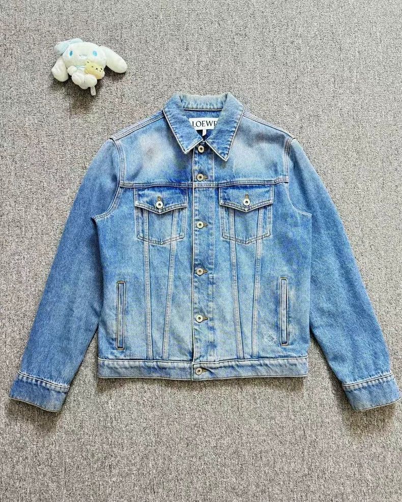 Loewe LOEWE Blue washed denim jacket with small logo Size S / US 4 / IT 40 - 1 Thumbnail