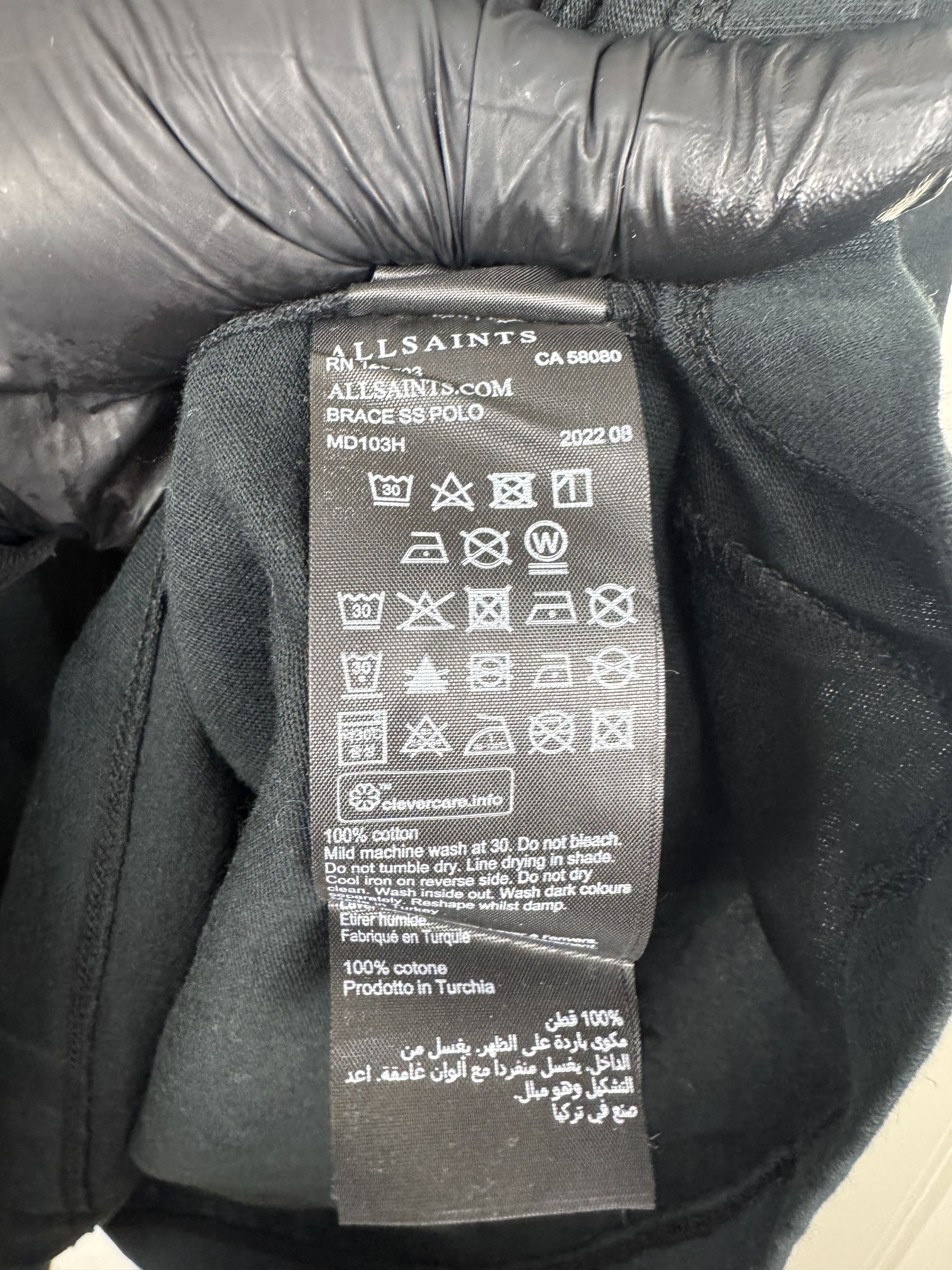 Allsaints AllSaints Black Logo Polo Size L 100% Cotton Size US L / EU 52-54 / 3 - 22 Thumbnail