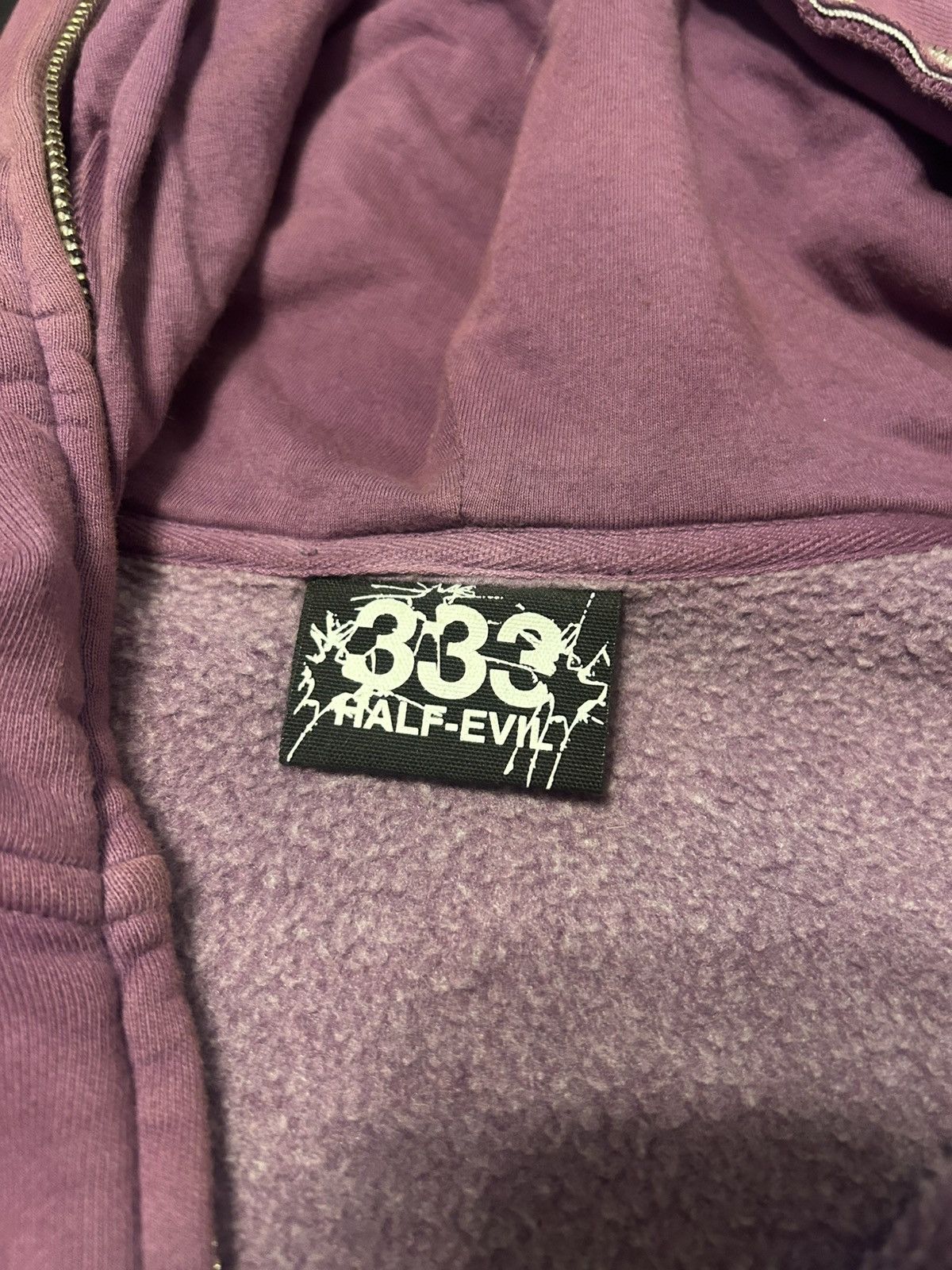 Half Evil Purple Tie Dye Full Zip Hoodie