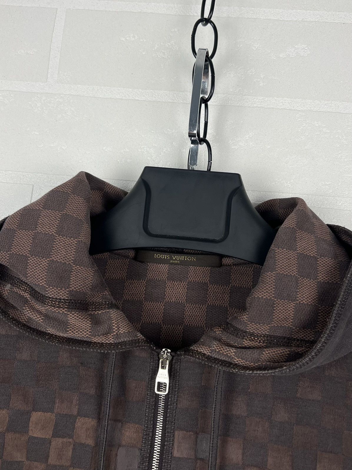 Louis Vuitton LOUIS VUITTON Zip Hoodie CUSTOM Damier Print LV Logo Brown Size US L / EU 52-54 / 3 - 6 Thumbnail