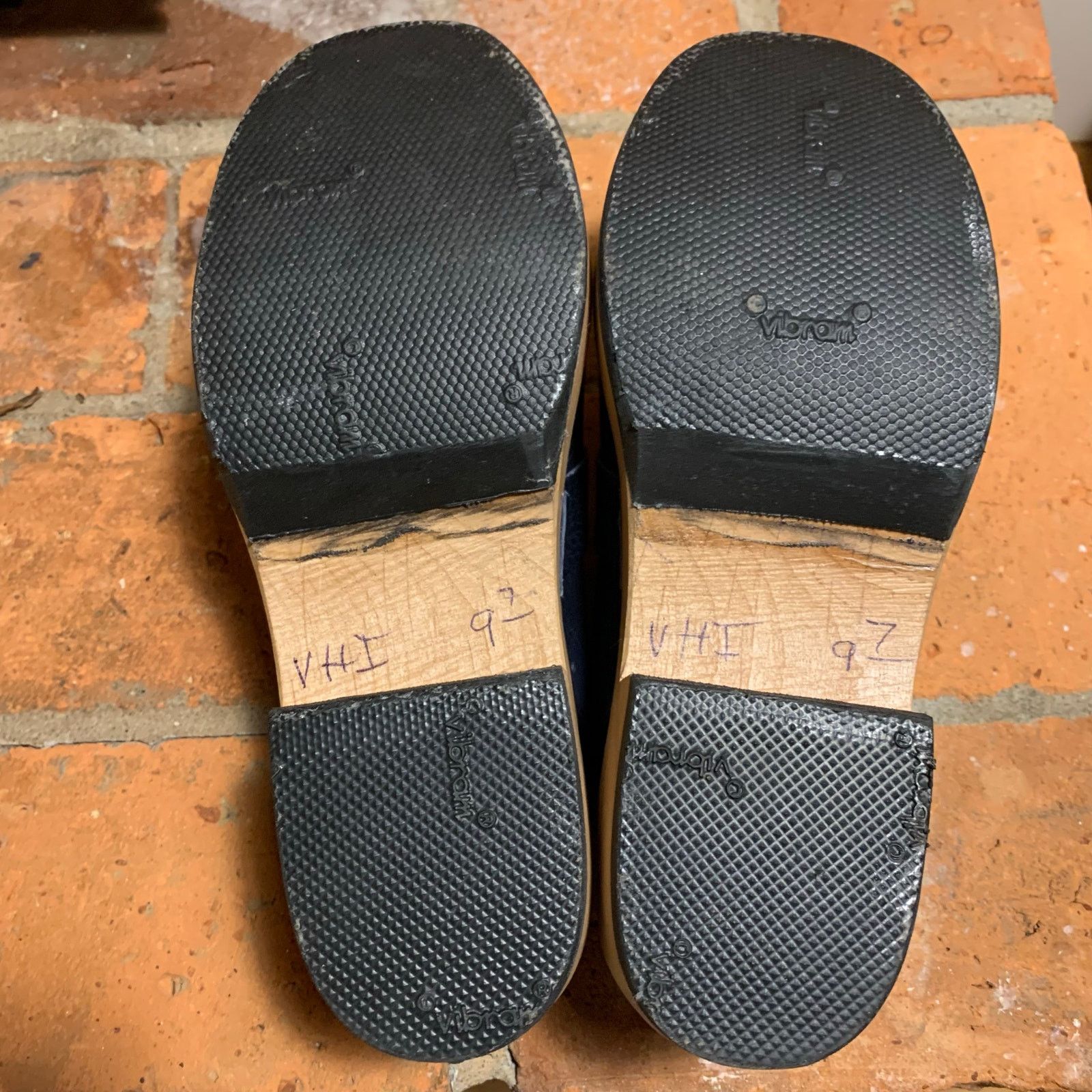 Other Multnomah Leather Shop Navy Blue Leather Wood Clogs 8.5/9 Size US 9 / IT 39 - 6 Thumbnail