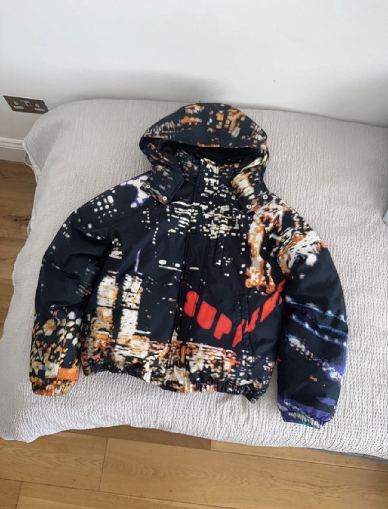 image of Supreme City Lights Puffer in Black, Men's (Size Small)