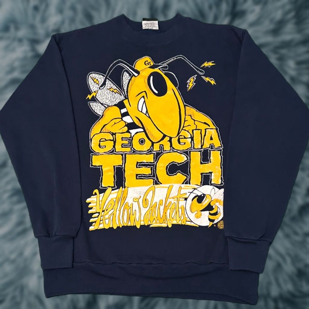 VINTAGE Georgia Tech Yellow Jackets College Sweatshirt Men Large