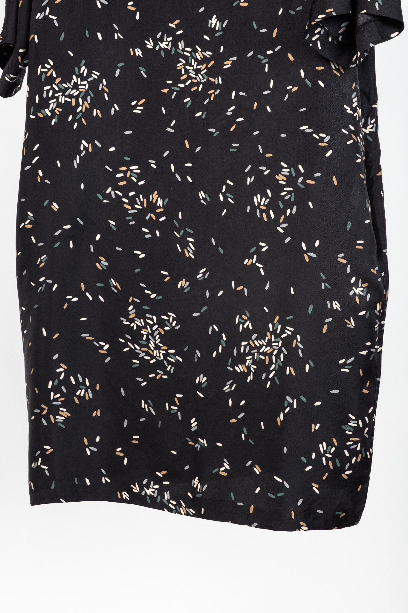 Lafayette 148 Lafayette 148 Thoren Black Silk Sprinkles-Print Shift Dress Size L / US 10 / IT 46 - 6 Thumbnail