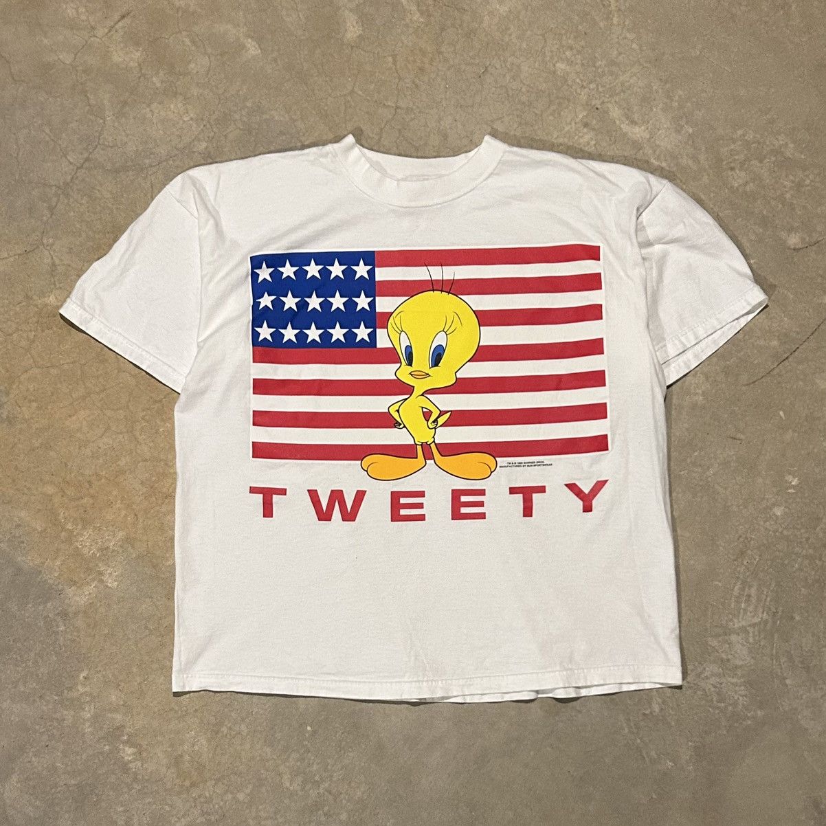 Cartoon Network × Vintage × Warner Bros Crazy Vintage 90s Tweety Bird USA Flag Cartoon Tee Skater Size US XL / EU 56 / 4 - 1 Thumbnail