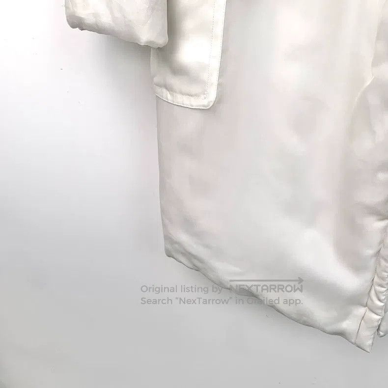 Max Mara Max Mara White Mulberry Silk Hooded Belted Cotton Coat Size S / US 4 / IT 40 - 4 Thumbnail