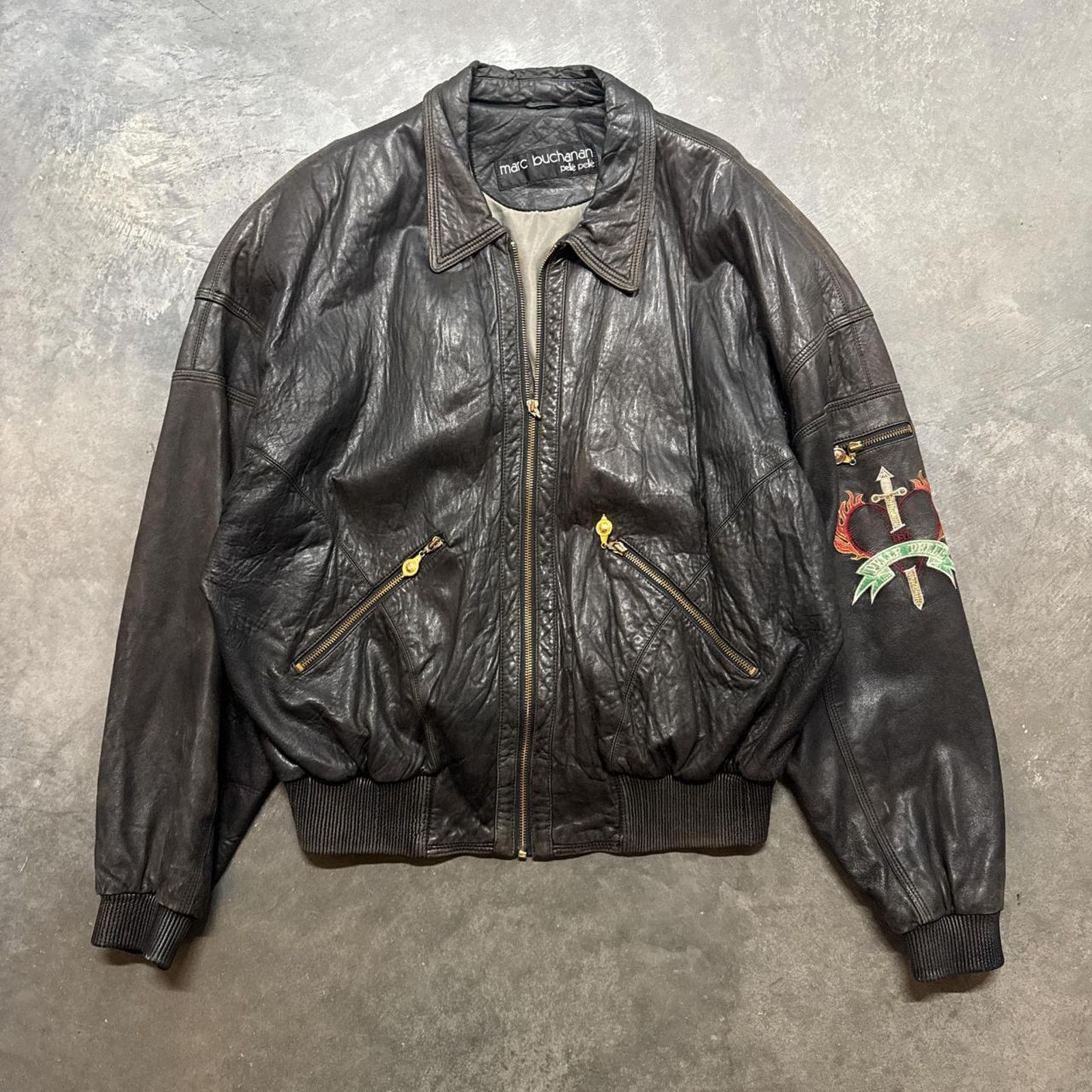 Japanese Brand × Pelle Pelle Vintage Marc Buchanan Pelle Pelle HipHop Rap Leather Jacket Size US M / EU 48-50 / 2 - 4 Thumbnail