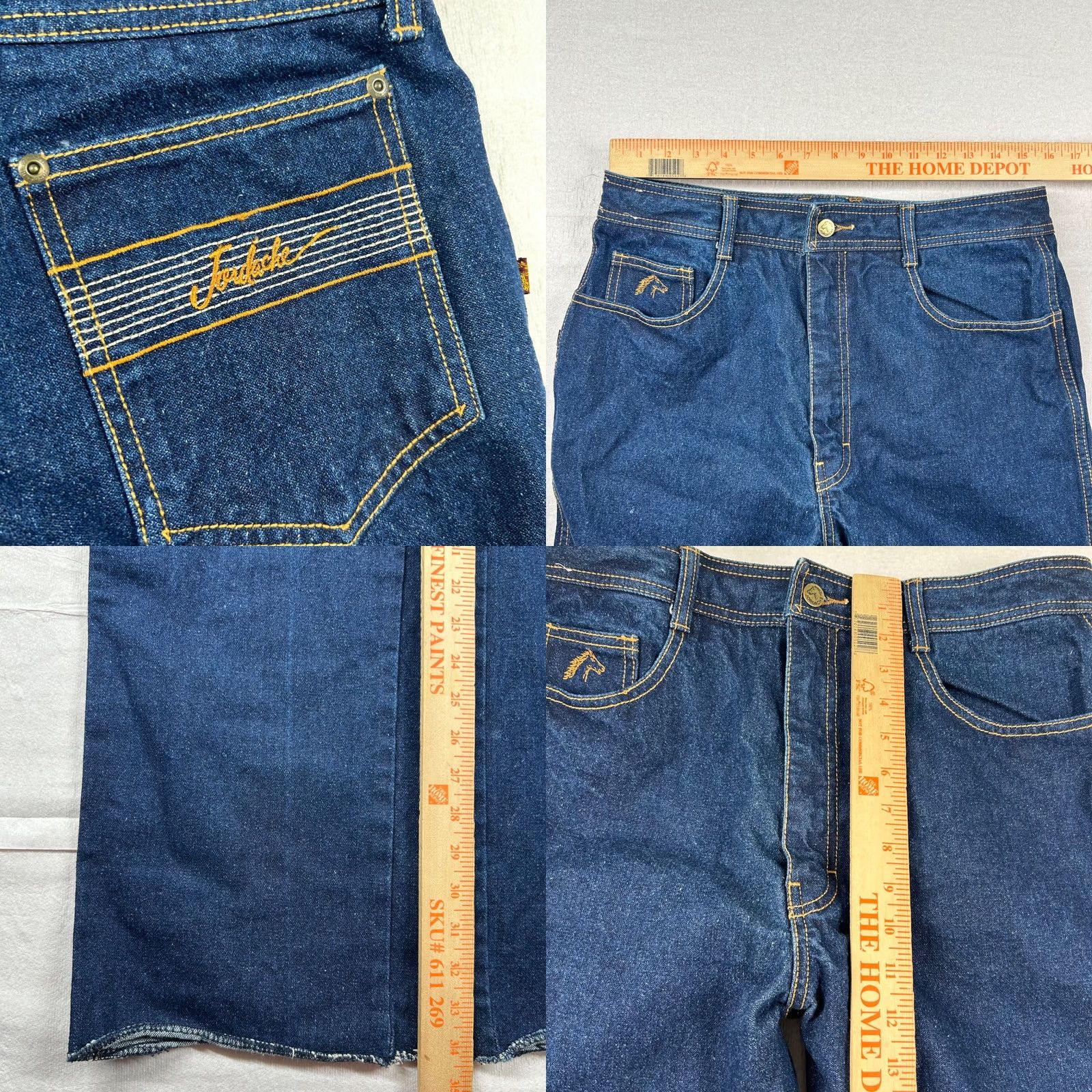 Jordache VINTAGE Jordache Jeans Womens Bootcut High Rise Dark 36L 70s 80s Hong Kong Size 24" / US 00 / IT 34 - 8 Thumbnail