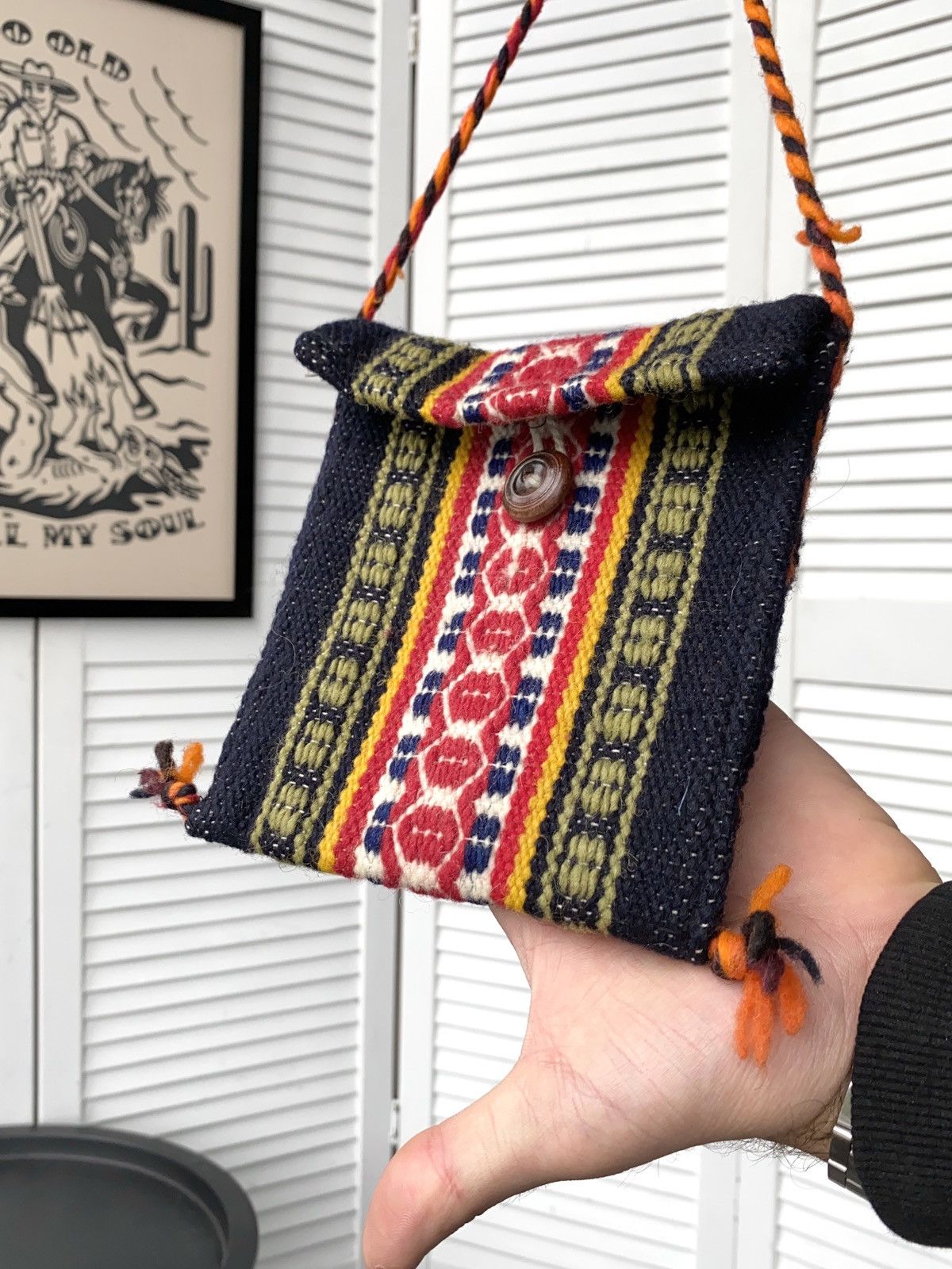 Vintage Vintage Custom Wool Knit Navajo Crossbody Bag Size ONE SIZE - 8 Thumbnail