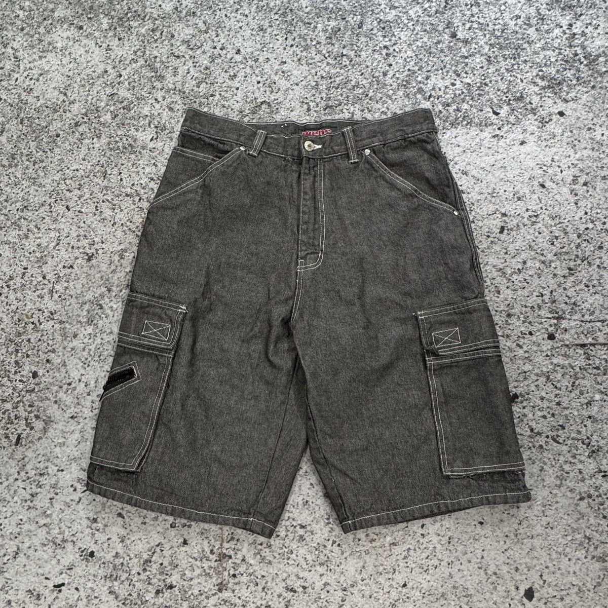 JNCO 90s Y2K Baggy Wide Leg Cargo Denim Skater Jean Shorts Size US 34 / EU 50 - 1 Thumbnail