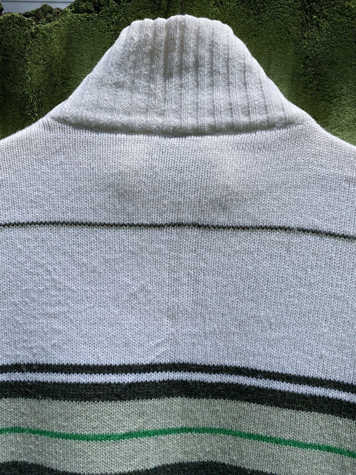 Vans VANS White Zip-Up Knit Sweater Striped Vintage Streetwear Size US L / EU 52-54 / 3 - 11 Thumbnail