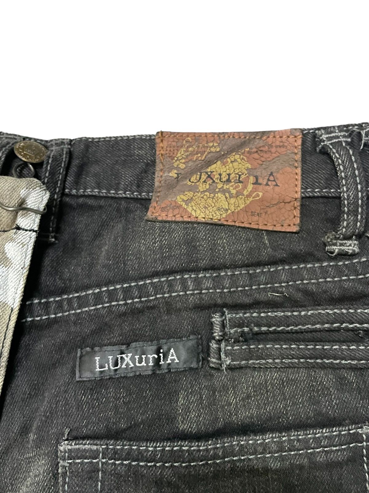 Luxuria Japan Flared Wide Leg Loose Laser Wash Man Jeans