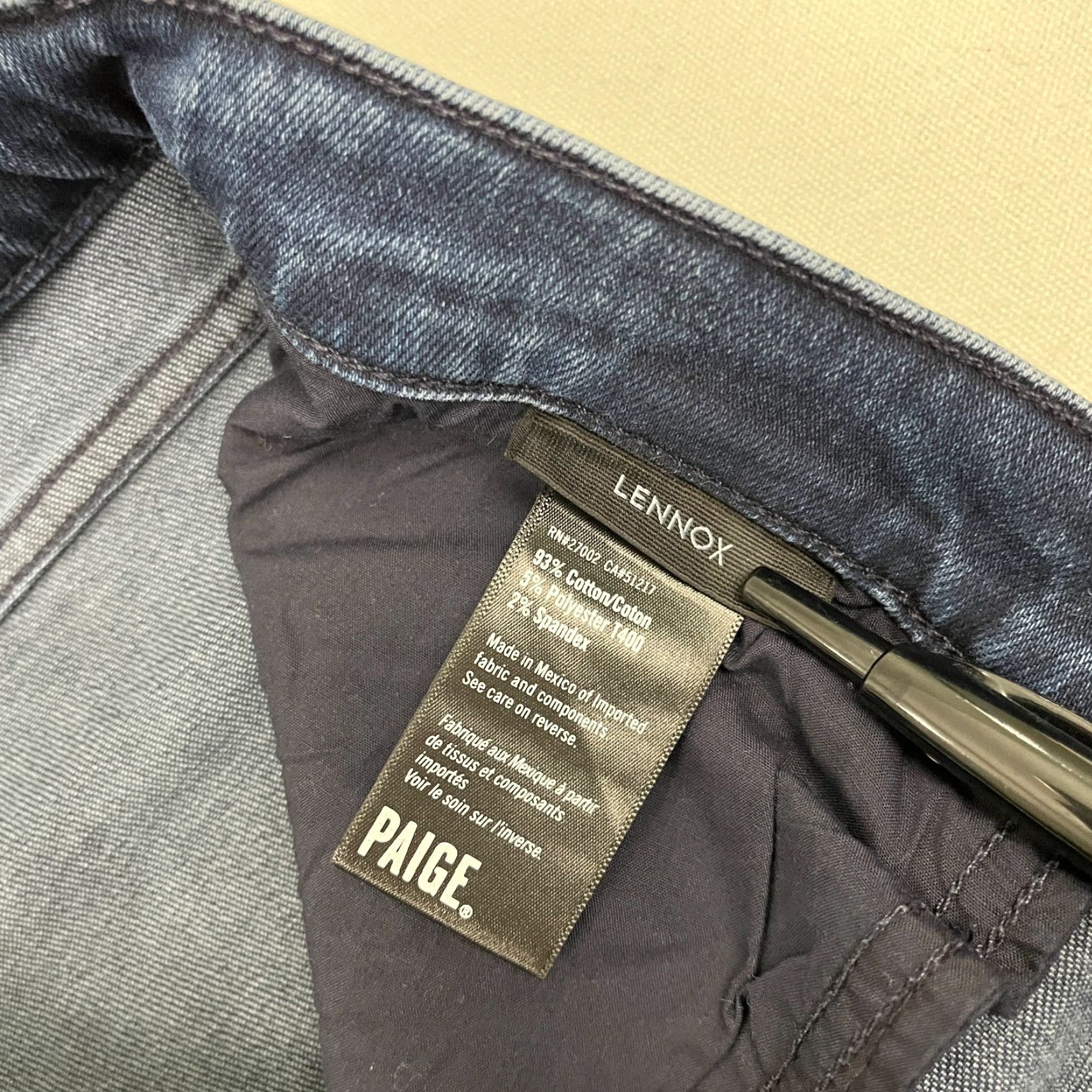 Paige Paige Jeans Mens Slim Straight 36 x 32 Blue Denim Stretch Travel Pants Regular Medium Blue Paige Lennox Size US 36 / EU 52 - 2 Thumbnail