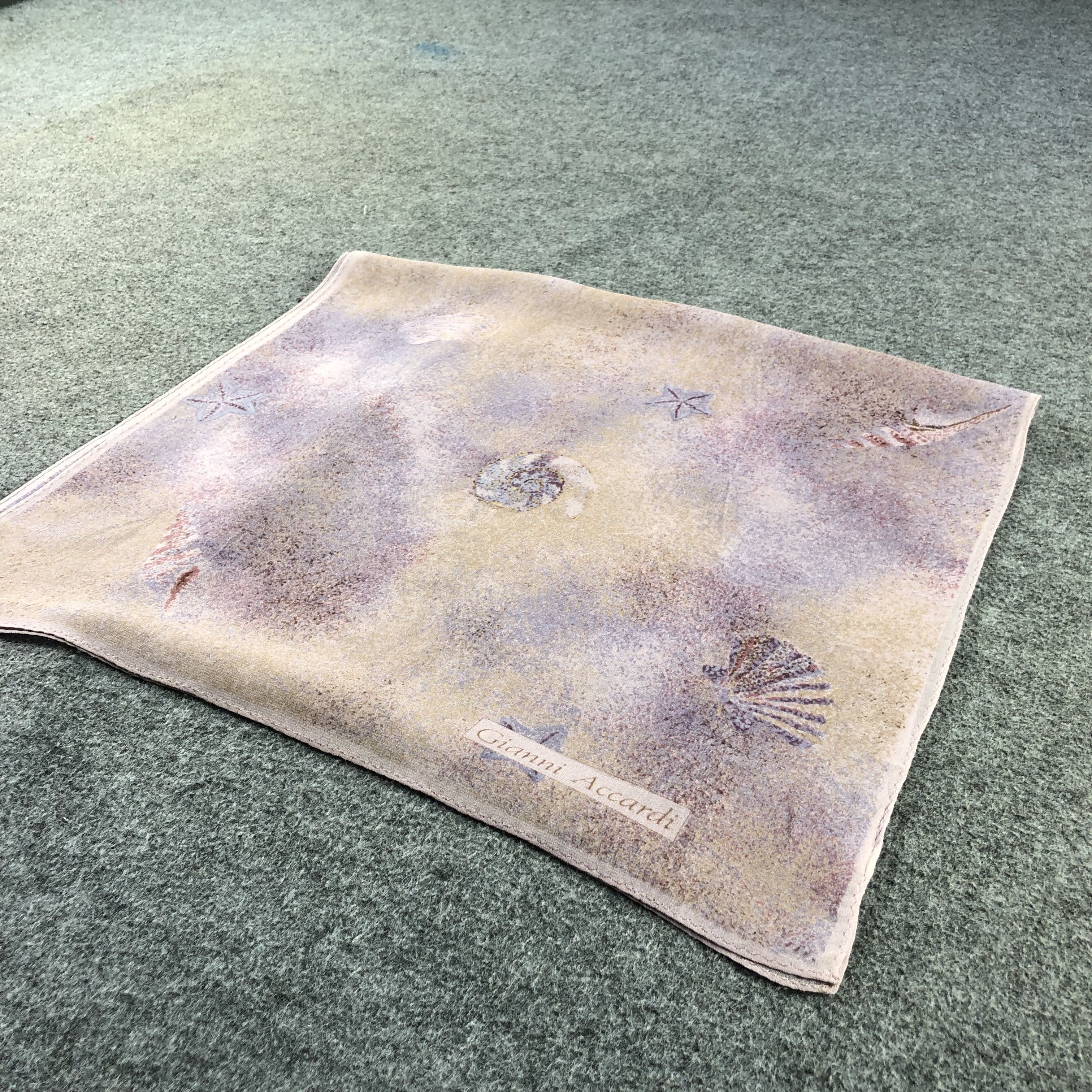 Japanese Brand Gianni Accardi Sea Shells Silk Stole Silk Scarf M877 Size ONE SIZE - 3 Thumbnail