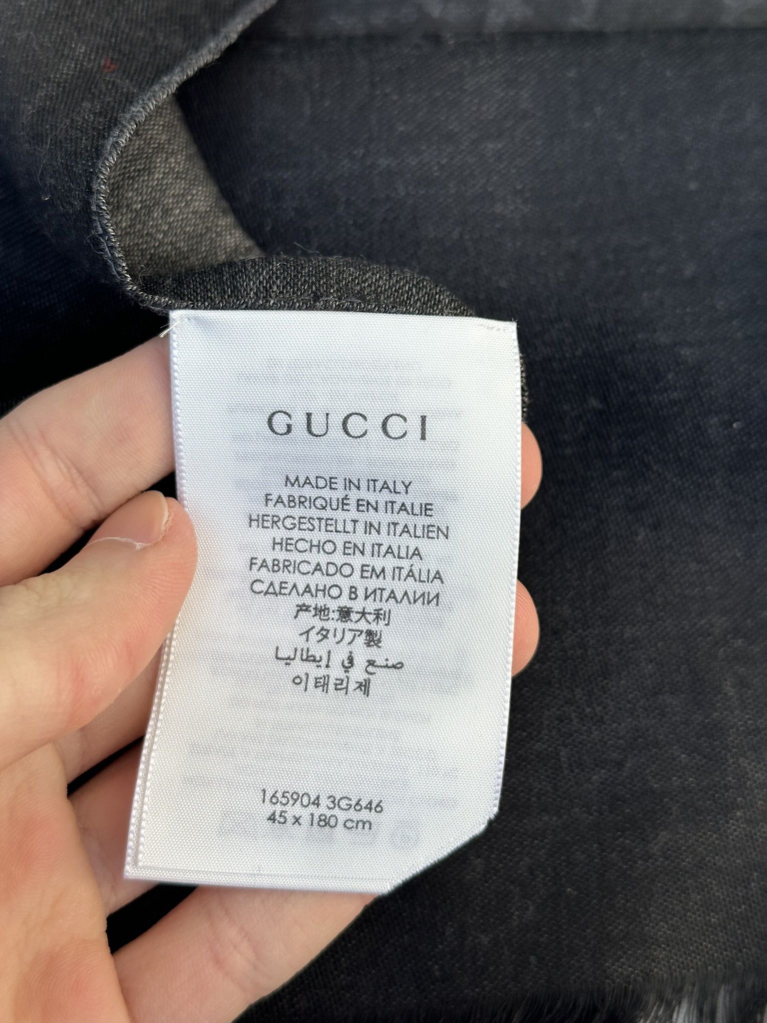 Gucci Gucci Shawl GG Monogram Wool and Silk Gray Logo Size ONE SIZE - 4 Thumbnail