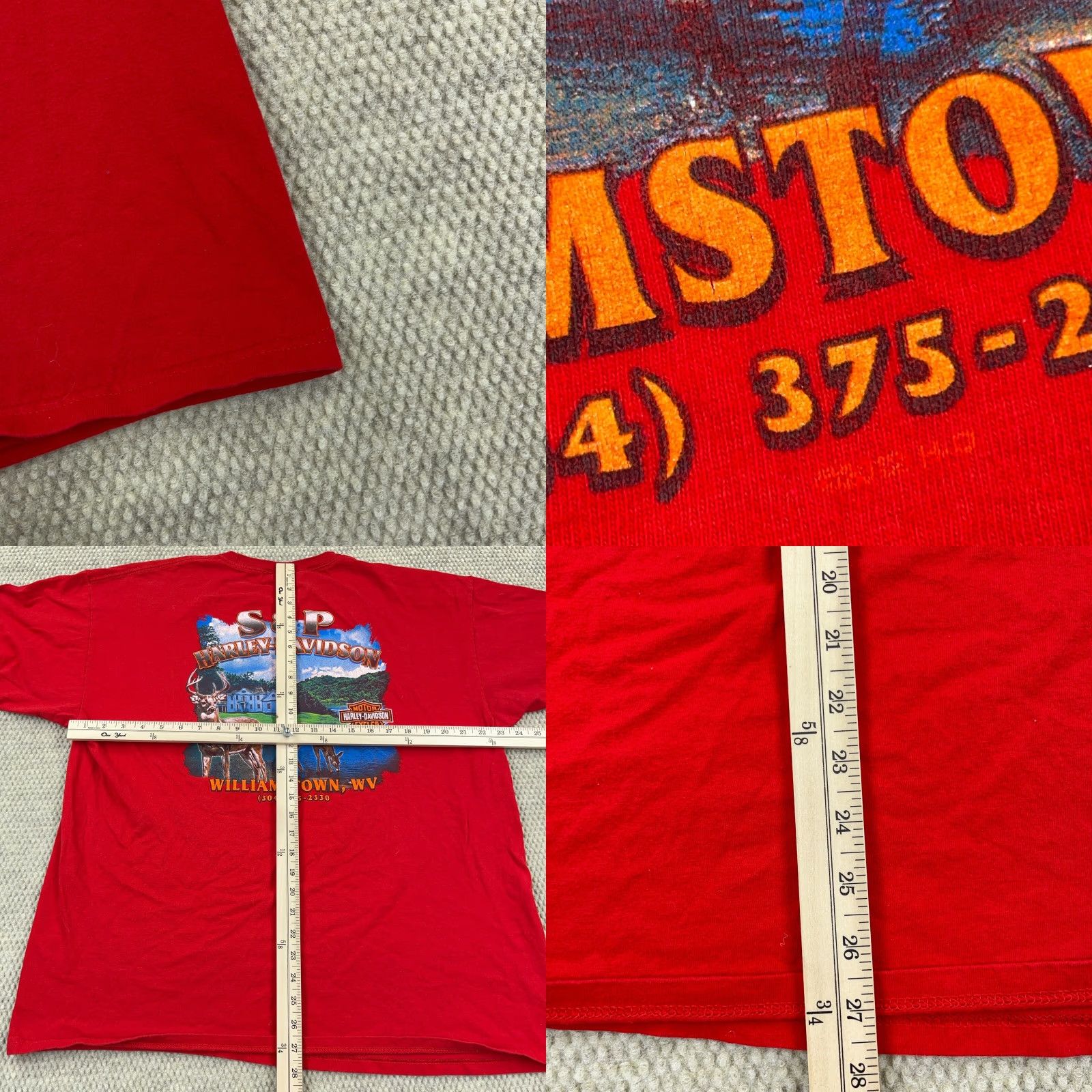 Harley Davidson Harley Davidson Shirt Men XL Red Tee Biker Motorcycle Nature Deer Y2K Retro Size US XL / EU 56 / 4 - 8 Thumbnail
