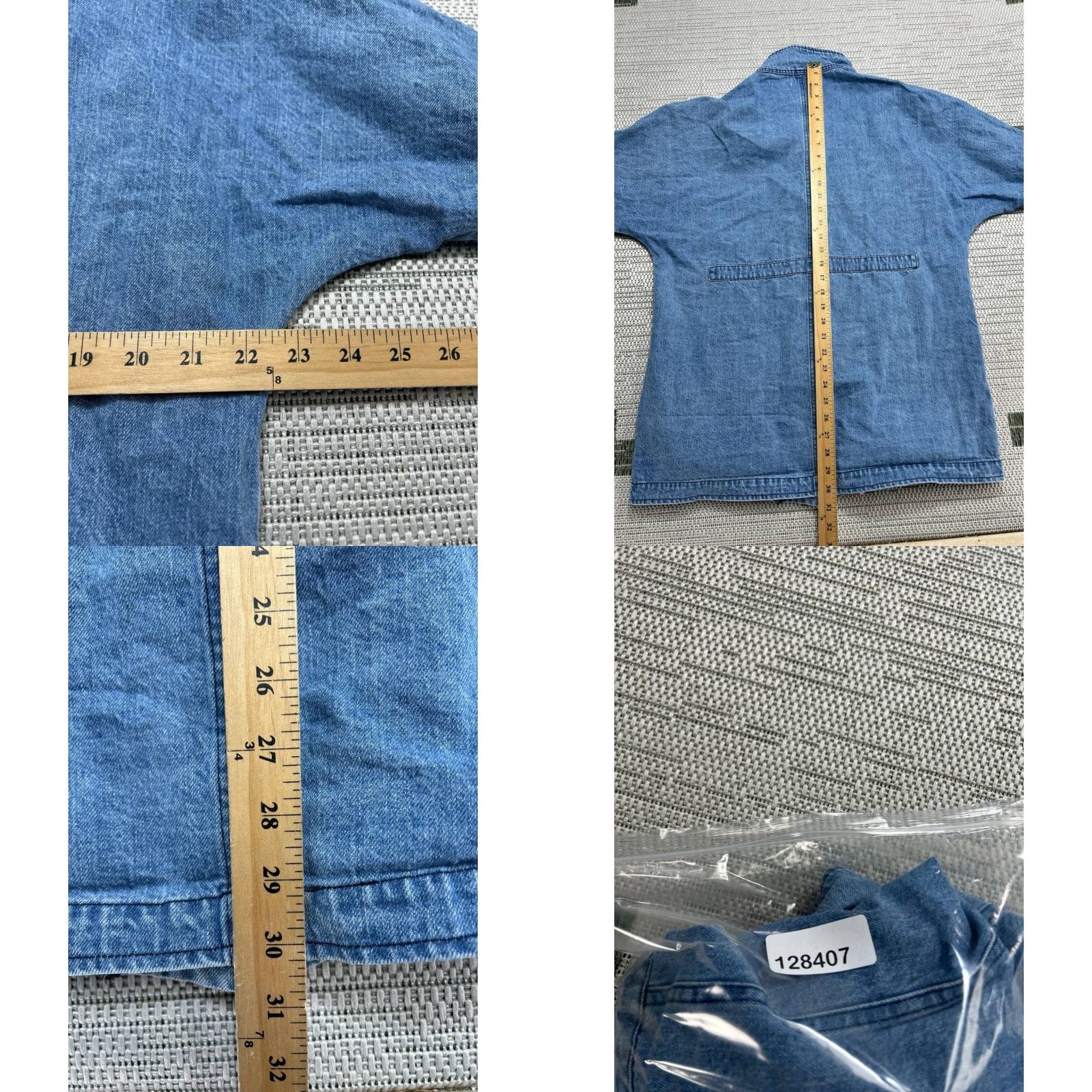 Denime Before You Jacket Womens Medium Blue Cotton Denim Full Zip Size M / US 6-8 / IT 42-44 - 8 Thumbnail