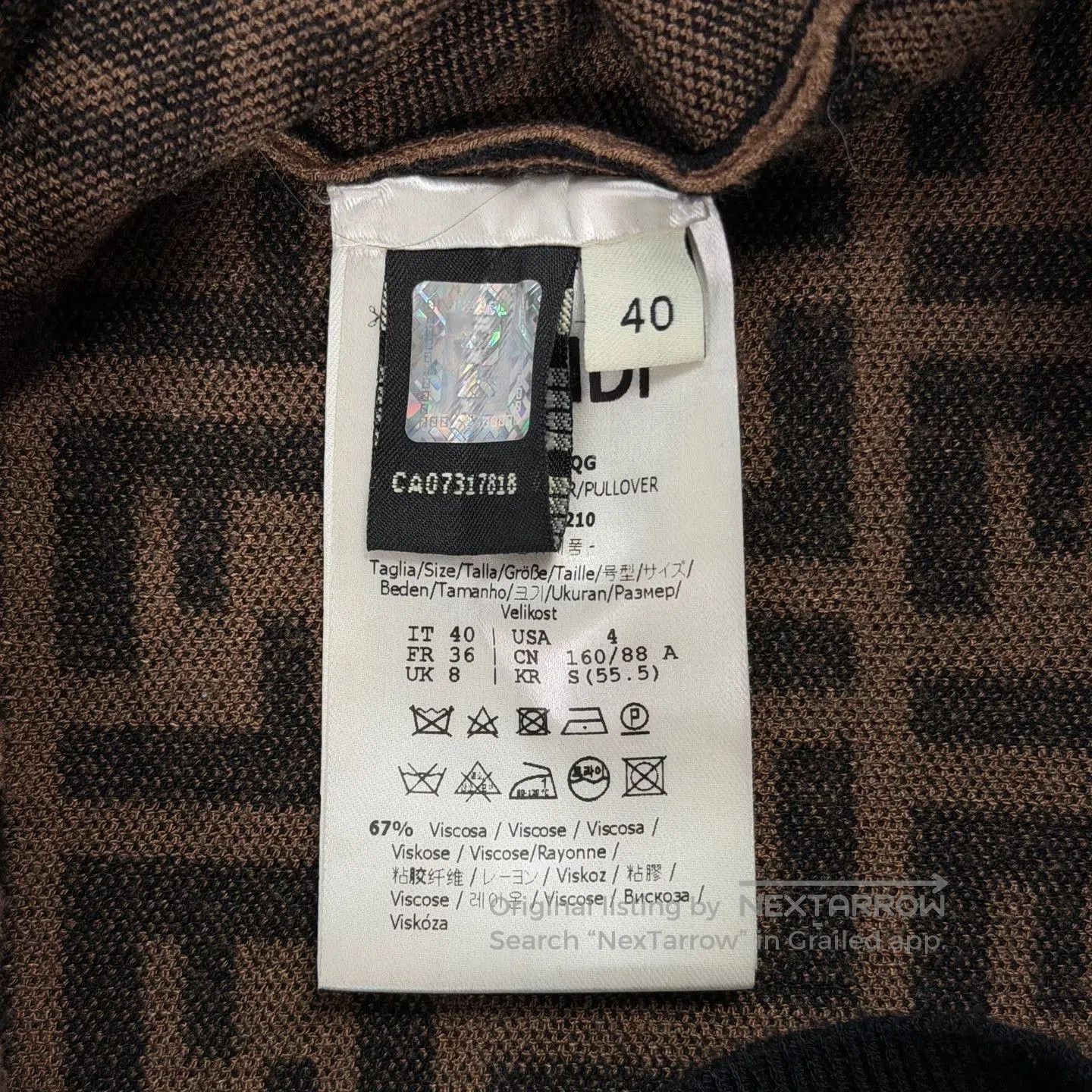 Fendi Fendi Monogram Short Sleeve Knit. Size S / US 4 / IT 40 - 7 Thumbnail