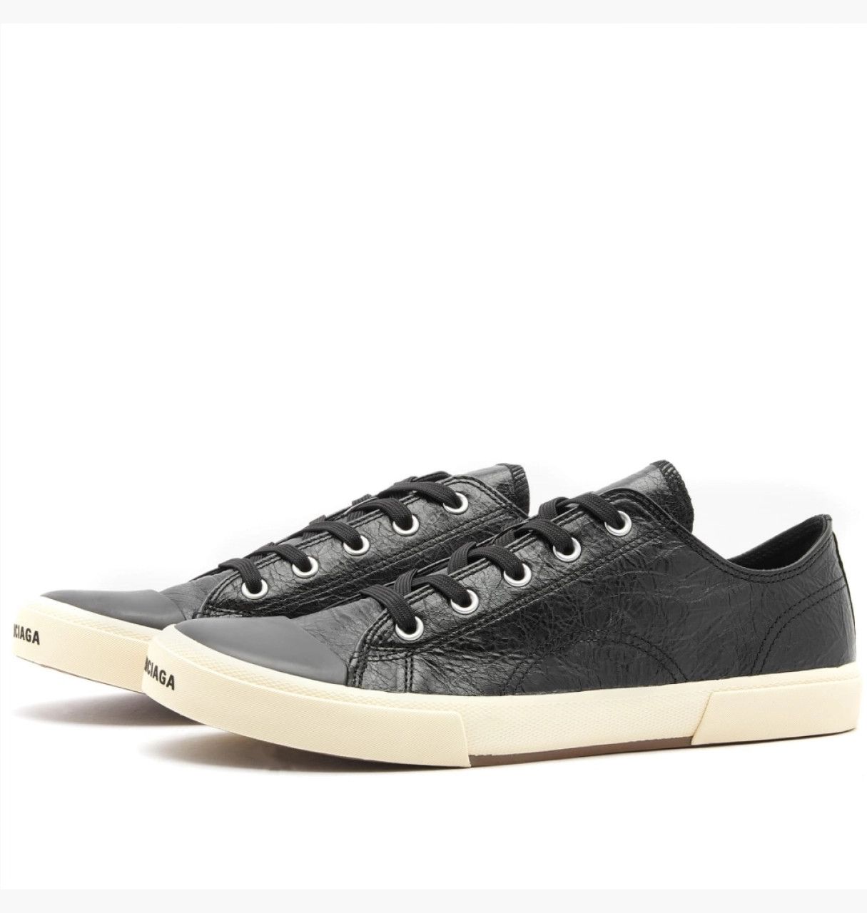 Balenciaga o1mt1gz0924 Paris Low Top Sneaker in Black Size US 12 / EU 45 - 4 Thumbnail