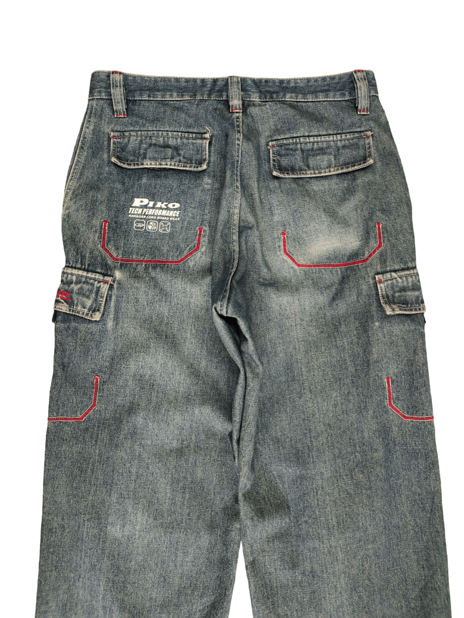 Japanese Brand Baggy Jeans Piko Cargo Wide Leg Denim Y2k Jnco Streetwear Size US 34 / EU 50 - 2 Thumbnail