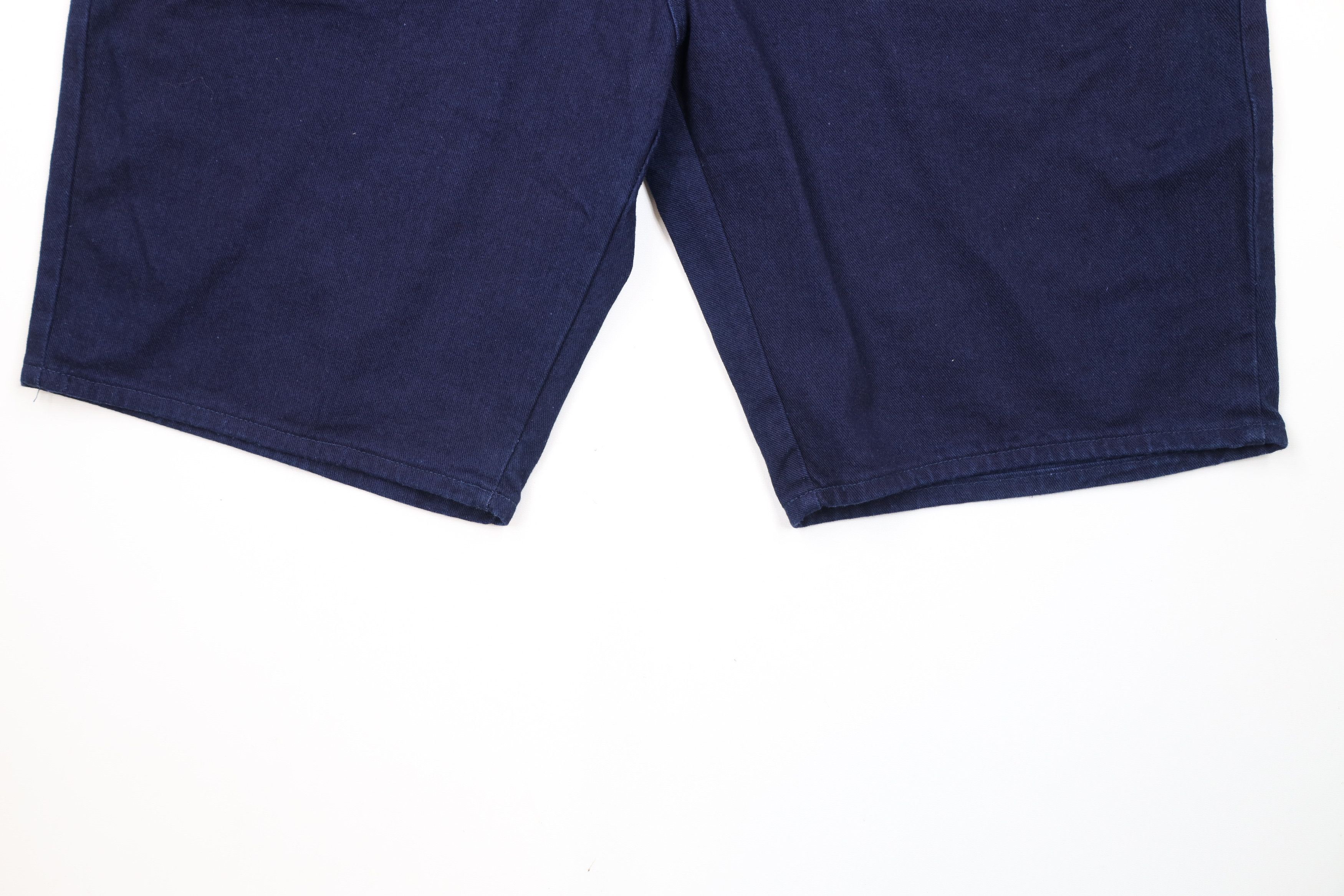 Vintage Deadstock Vintage 90s Streetwear Jean Shorts Jorts Dark Blue Size US 42 / EU 58 - 4 Thumbnail