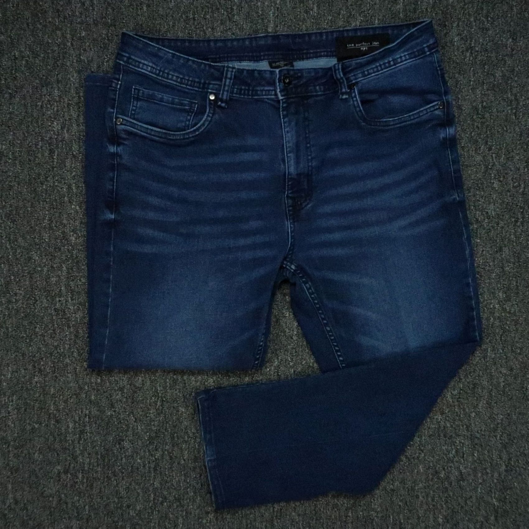 Vintage The Perfect Jean Jeans Men 36x25 Blue Slim Fit 5-Pocket Denim Straight Stretch Jeans Size US 36 / EU 52 - 2 Thumbnail