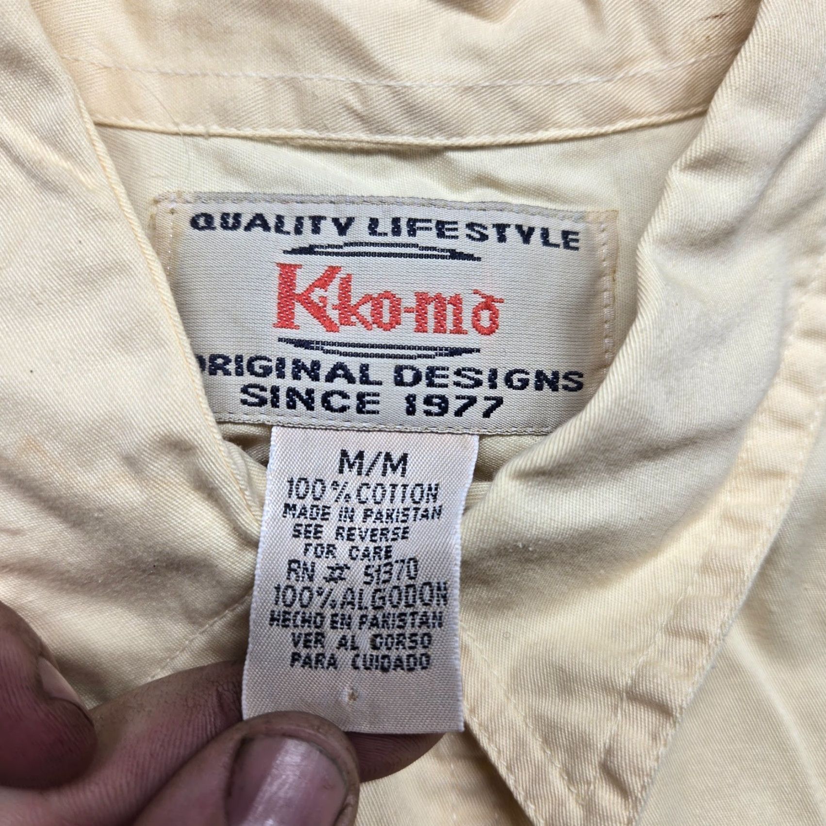 Vintage Kokomo Shirt Western Crochet Floral Glitter Cowgirl Button-Up Denim Cotton M Medium Yellow Womens VINTAGE Size M / US 6-8 / IT 42-44 - 3 Thumbnail