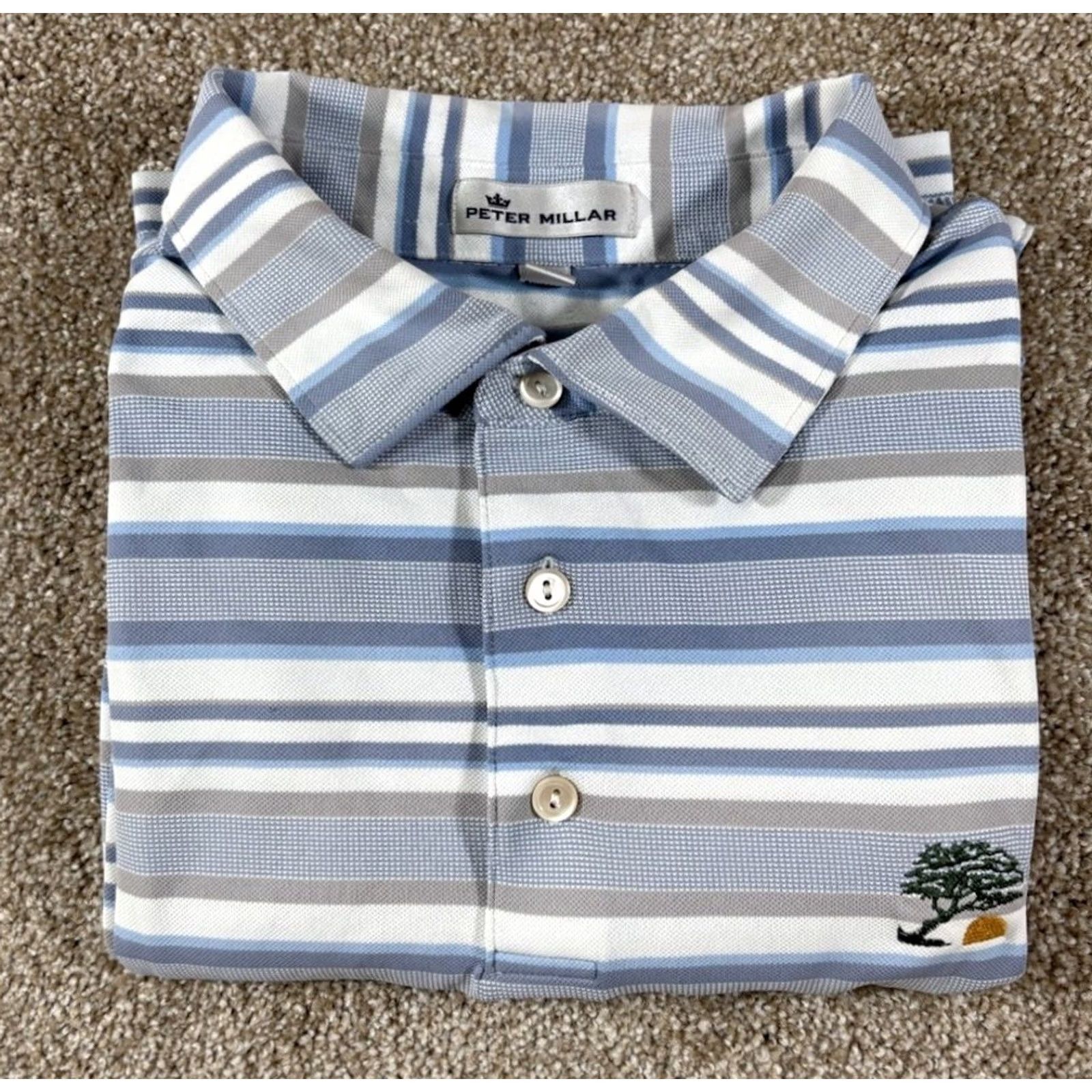 Peter Millar Peter Millar Polo Shirt Blue White Striped Embroidered Performance Golf • Sz XL Size US XL / EU 56 / 4 - 2 Thumbnail