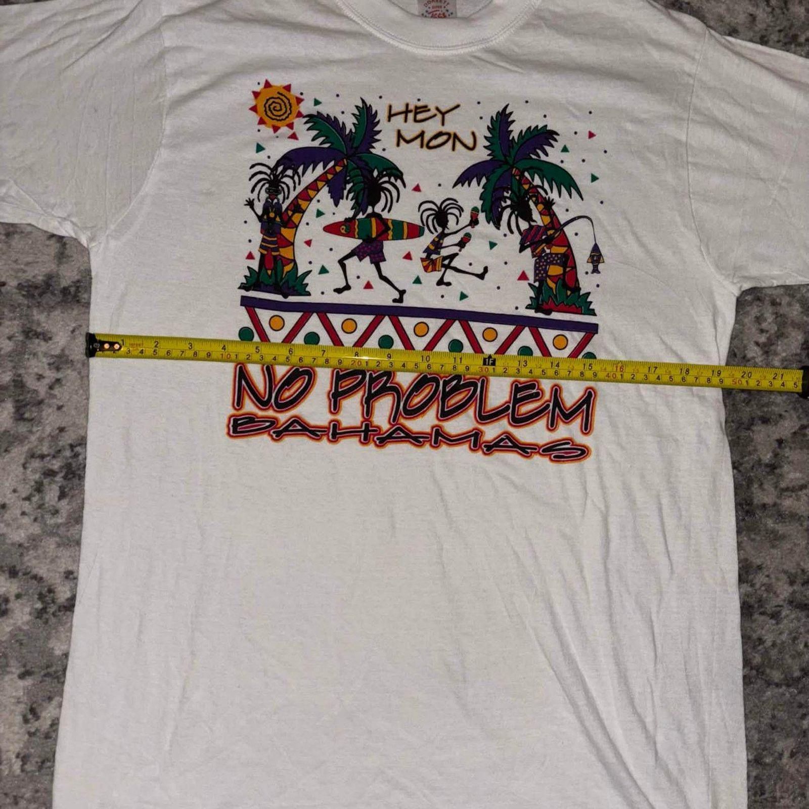 Other Vintage 90s Bahamas Hey Mon, No Problem Tourist Tee Size US M / EU 48-50 / 2 - 6 Thumbnail