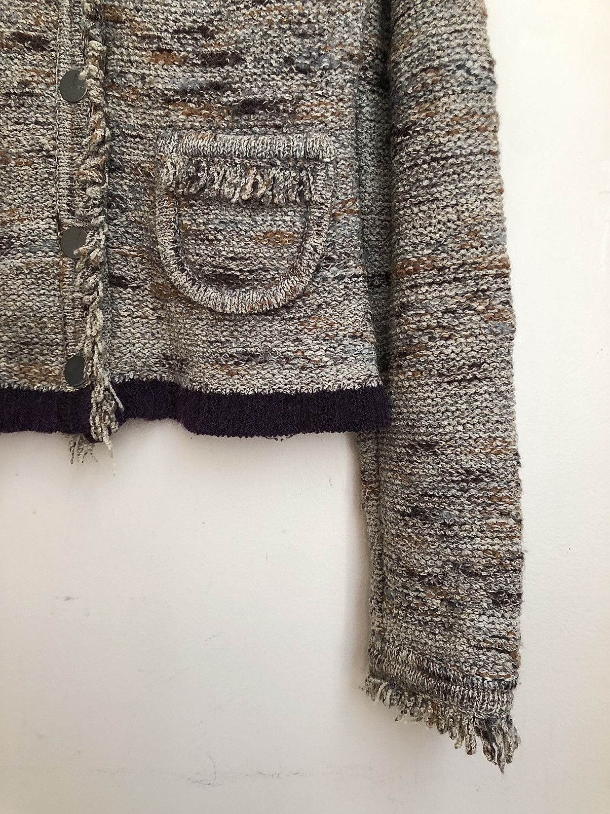 Chanel Chanel AW1999 Runway Grey/Purple Fringed Knit Jacket Size XS / US 0-2 / IT 36-38 - 11 Thumbnail