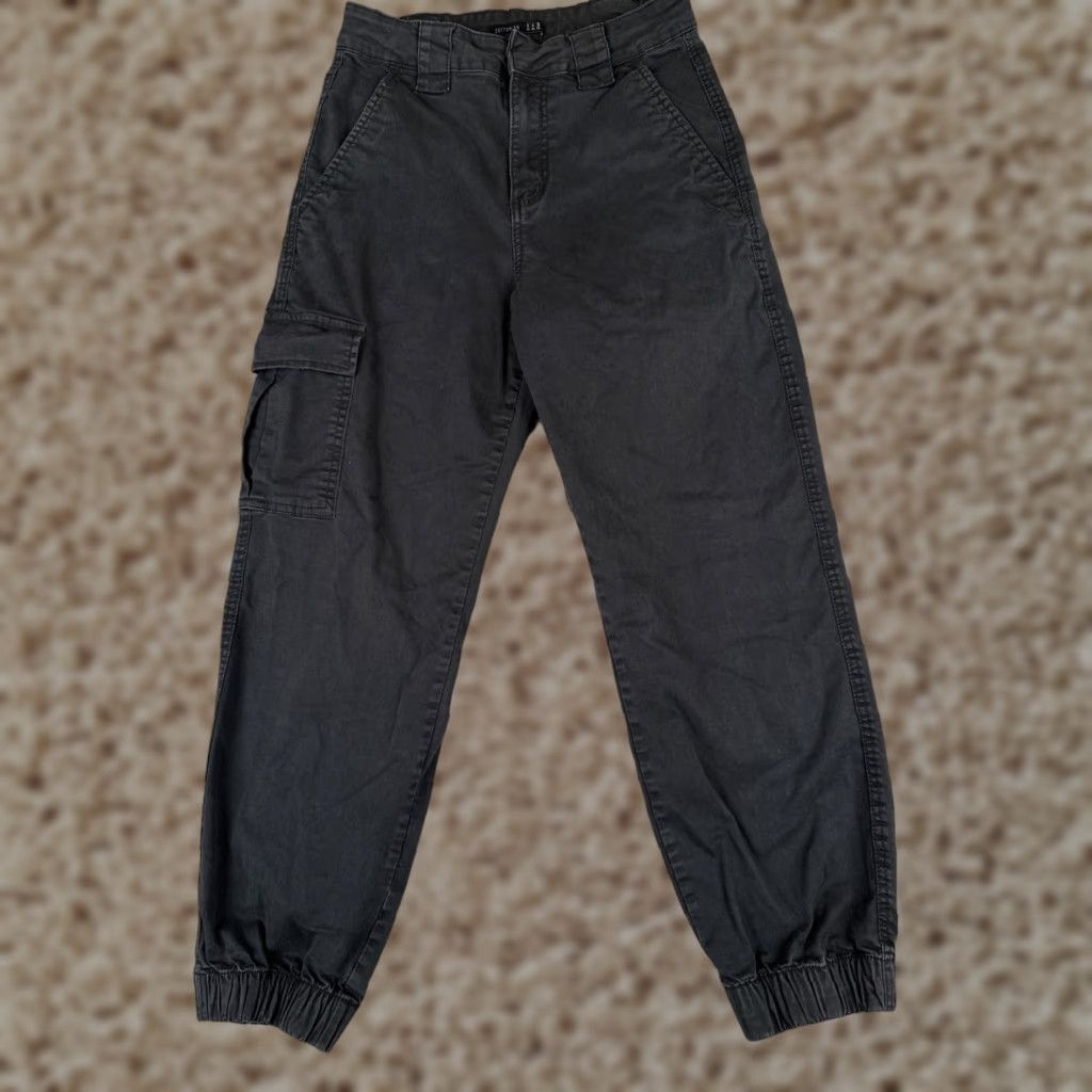 Cotton On Cotton On Women's Cargo Jogger Pants Black Tapered Stretch Denim 4 Utility Casual Size 27" / US 4 / IT 40 - 1 Thumbnail