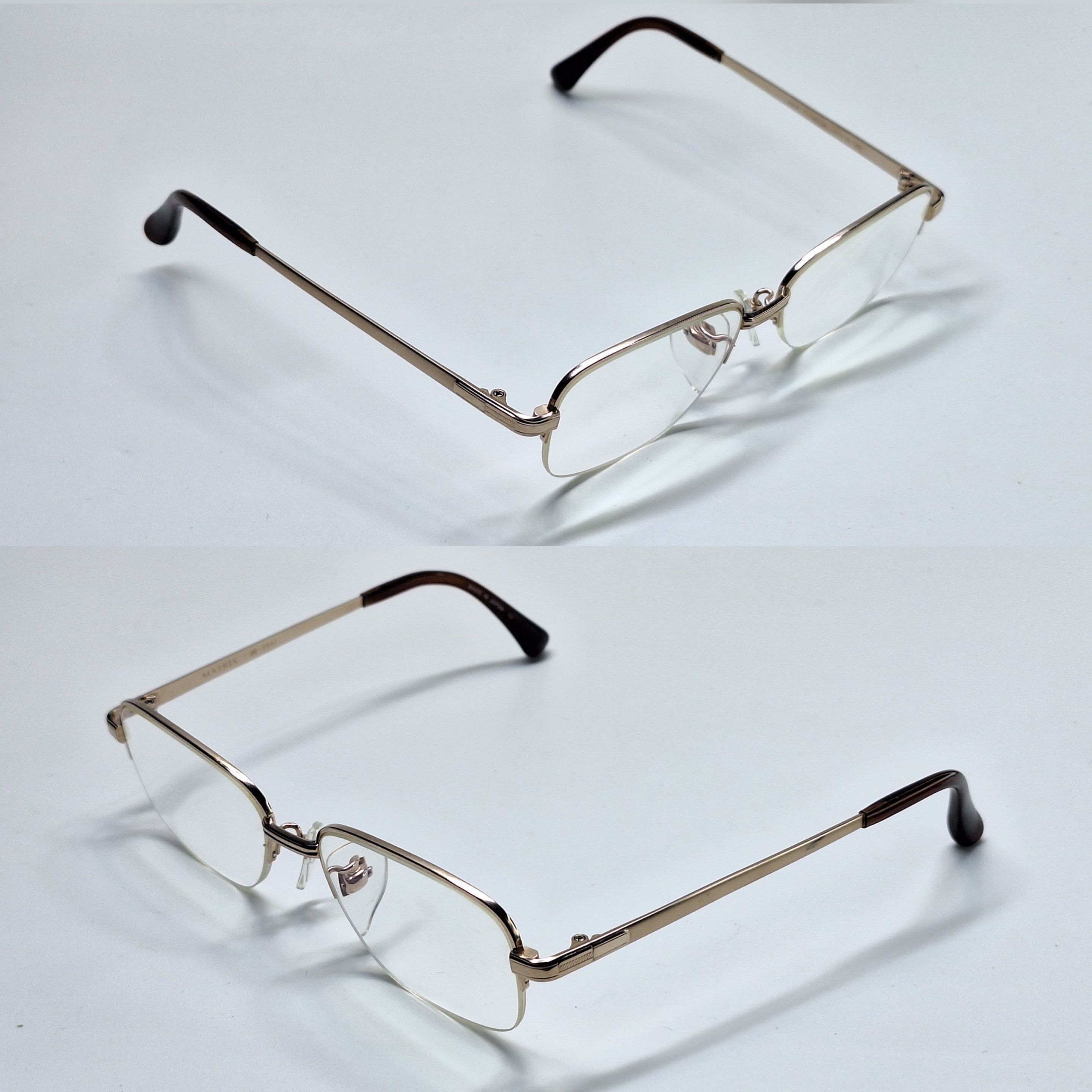 Vintage MATRIX M-5947 Pure Titanium Semi-Rimless Gold Eyeglass Size ONE SIZE - 6 Thumbnail