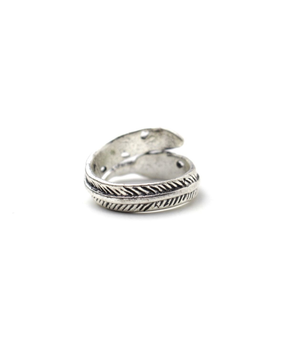 Vintage 2000S JAPANESE MADE NATIVE NAVAJO FEATHER SILVER PLATED RING Size ONE SIZE - 3 Thumbnail