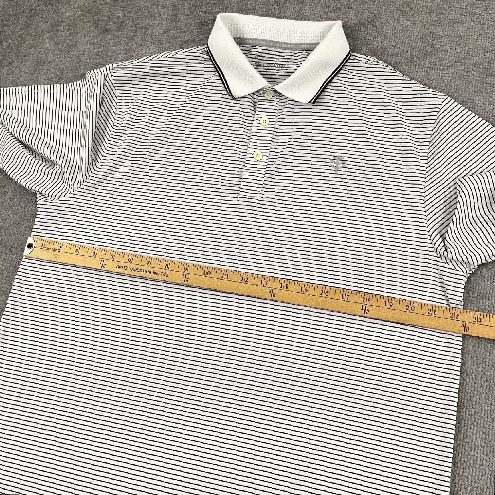 Vintage Coolibar Polo Shirt Men Large White Black Striped Sun Protect Shirt Size US L / EU 52-54 / 3 - 6 Thumbnail