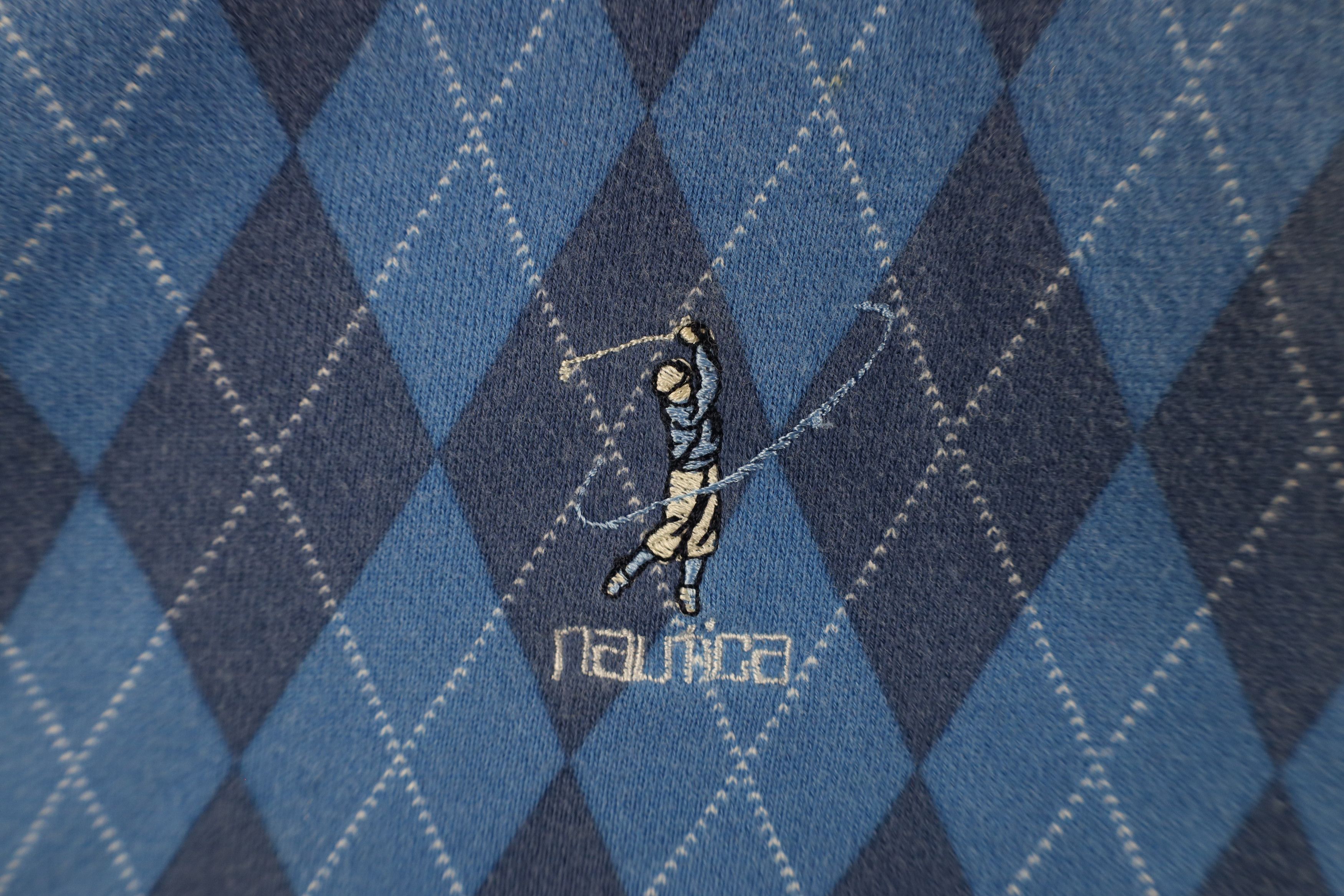 Nautica × Vintage Vintage 90s Nautica Spell Out Argyle Diamond Sweater Vest Size US XL / EU 56 / 4 - 4 Thumbnail