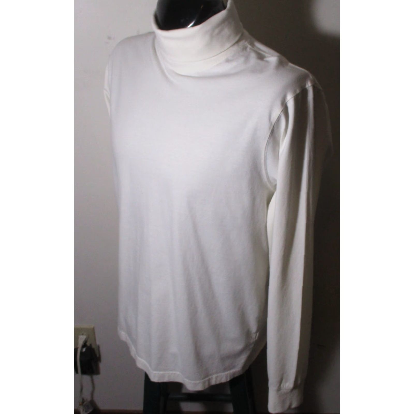 Vintage L.L. Bean White Long Sleeve Turtleneck Shirt Mens M Reg. Cotton Knit Size US M / EU 48-50 / 2 - 4 Thumbnail