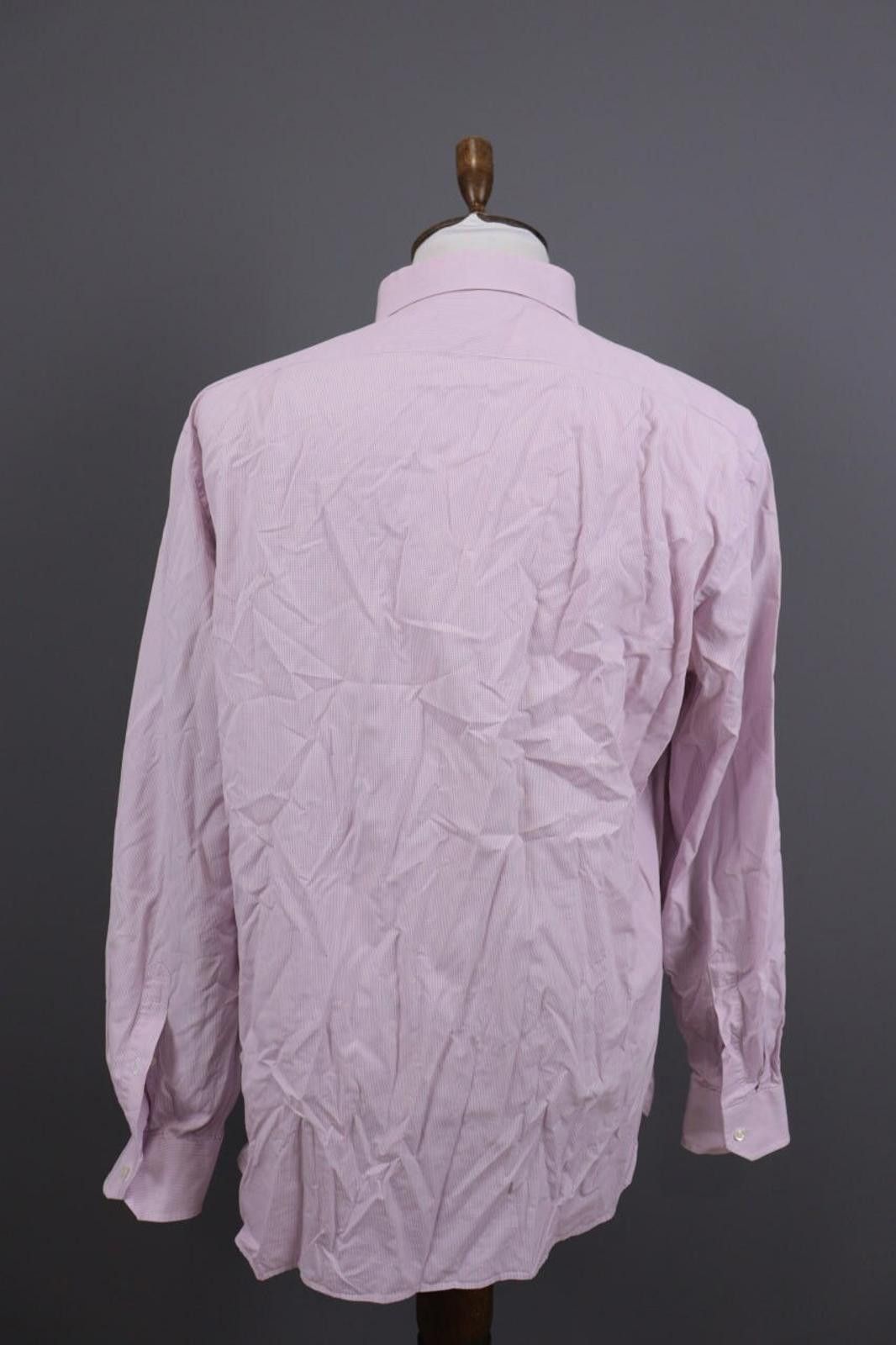 Designer Boggi Milano Pink Check Button Down Shirt 44 / 17 1/2 Size US M / EU 48-50 / 2 - 9 Thumbnail