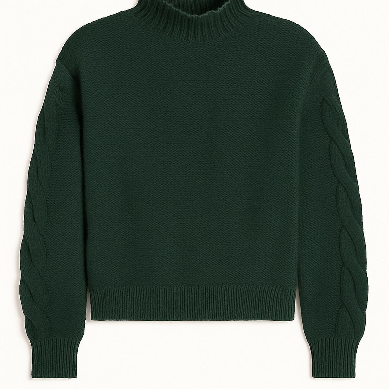 J.Crew J Crew Mockneck cable-sleeve sweater Size XS / US 0-2 / IT 36-38 - 1 Thumbnail