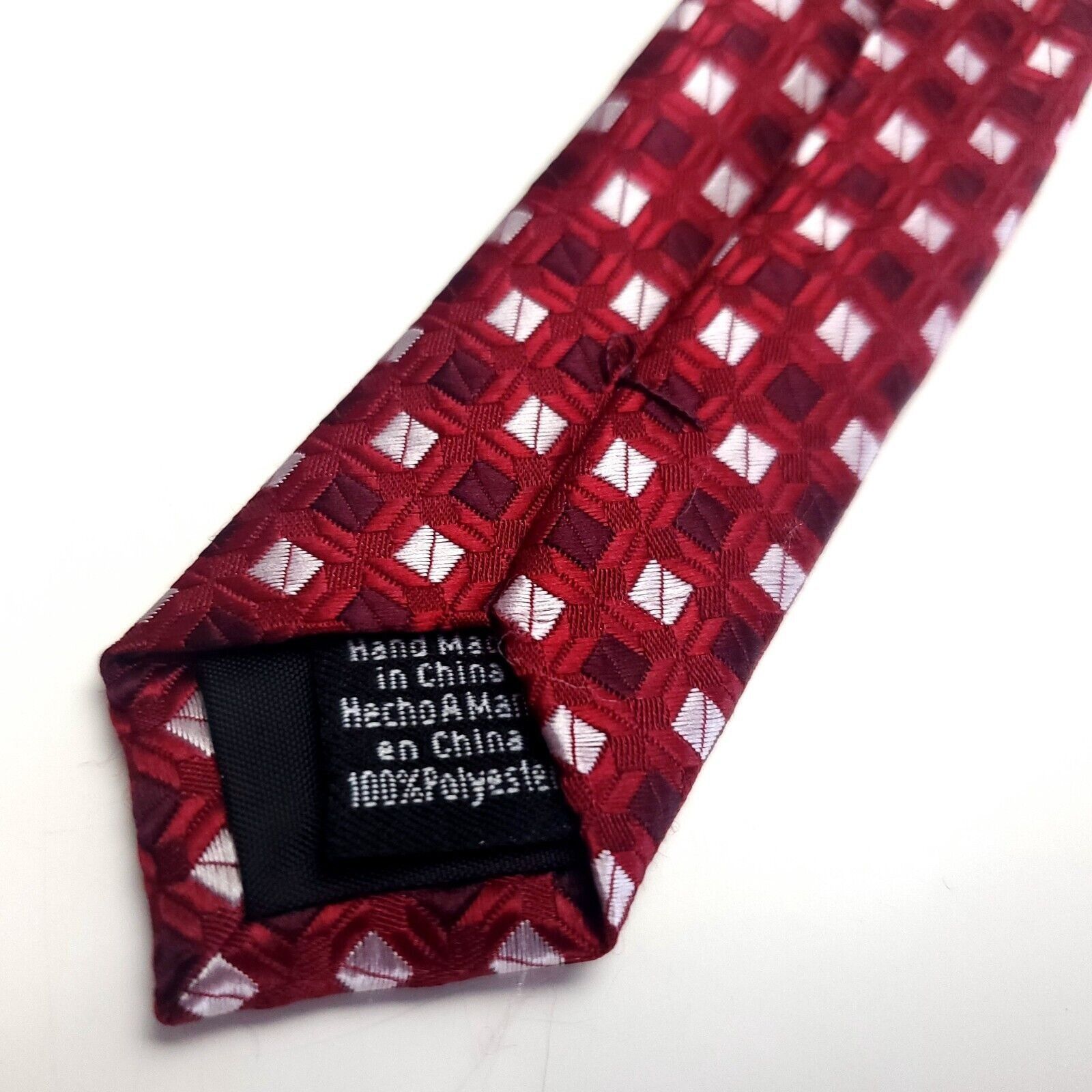 Dockers Dockers Red Silk Tie Woven Check Short Skinny Size ONE SIZE - 5 Thumbnail